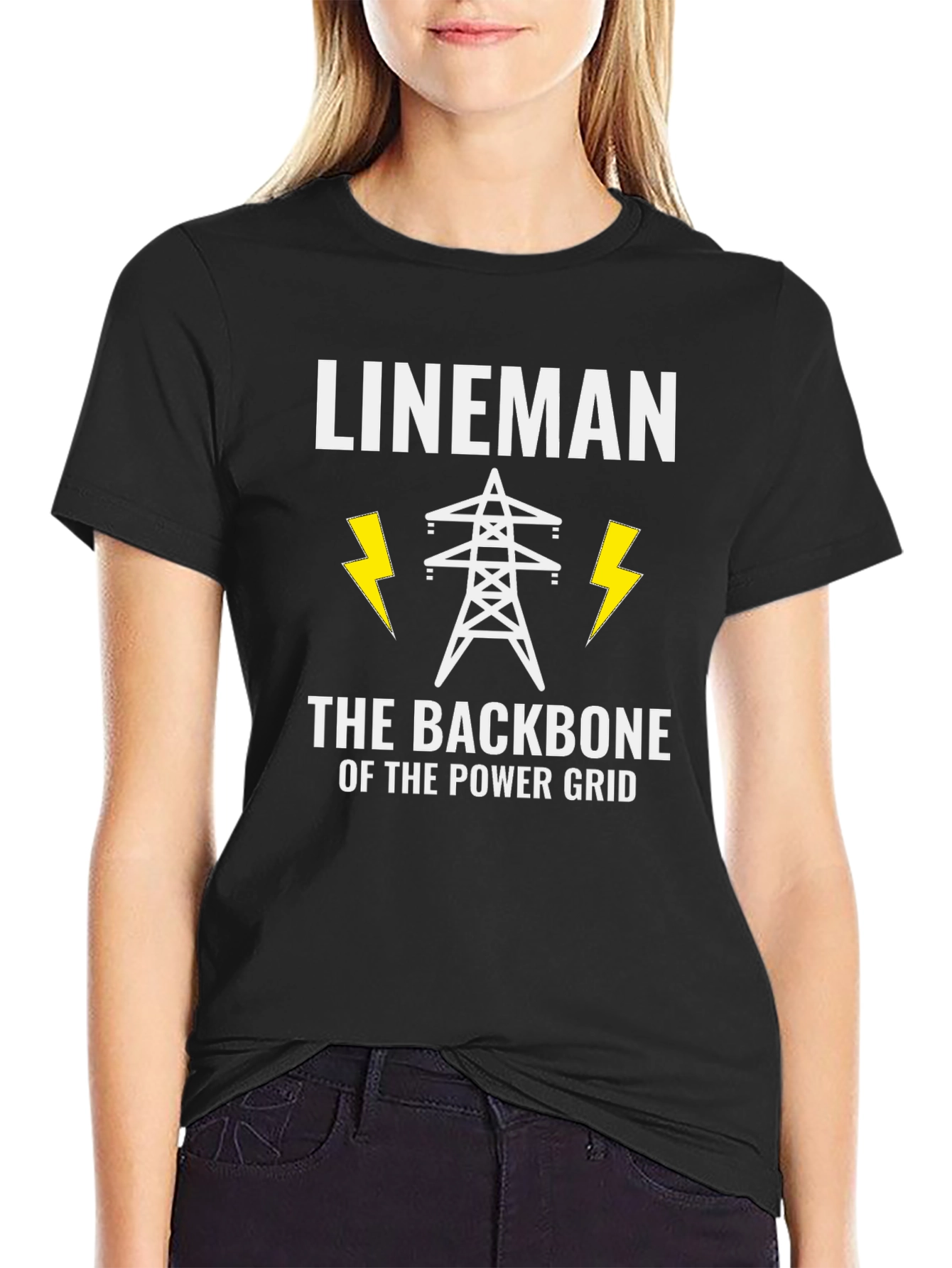 Lineman Power Grid T-Shirt - Backbone of Power