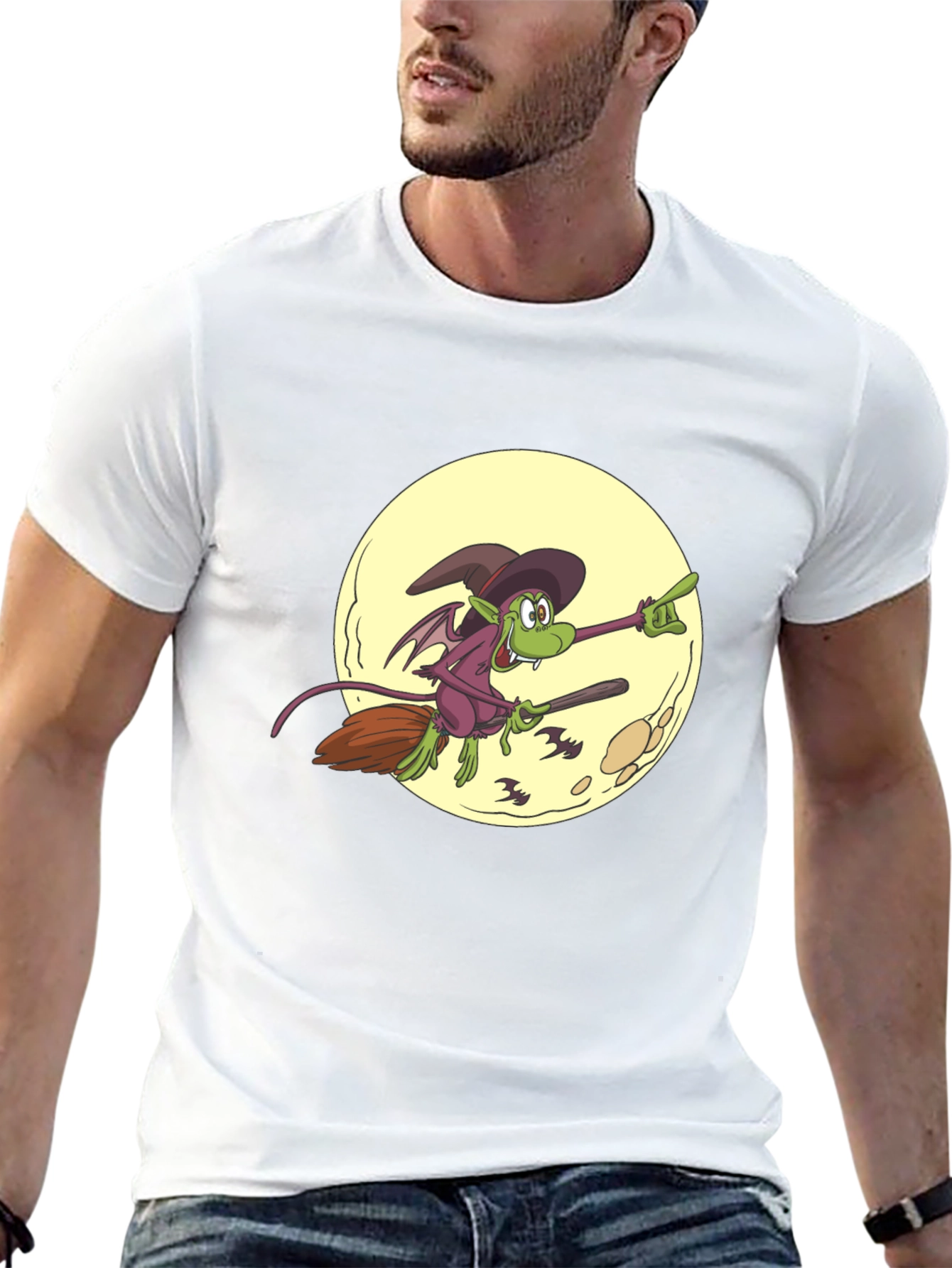 Halloween Witch on Broomstick T-Shirt