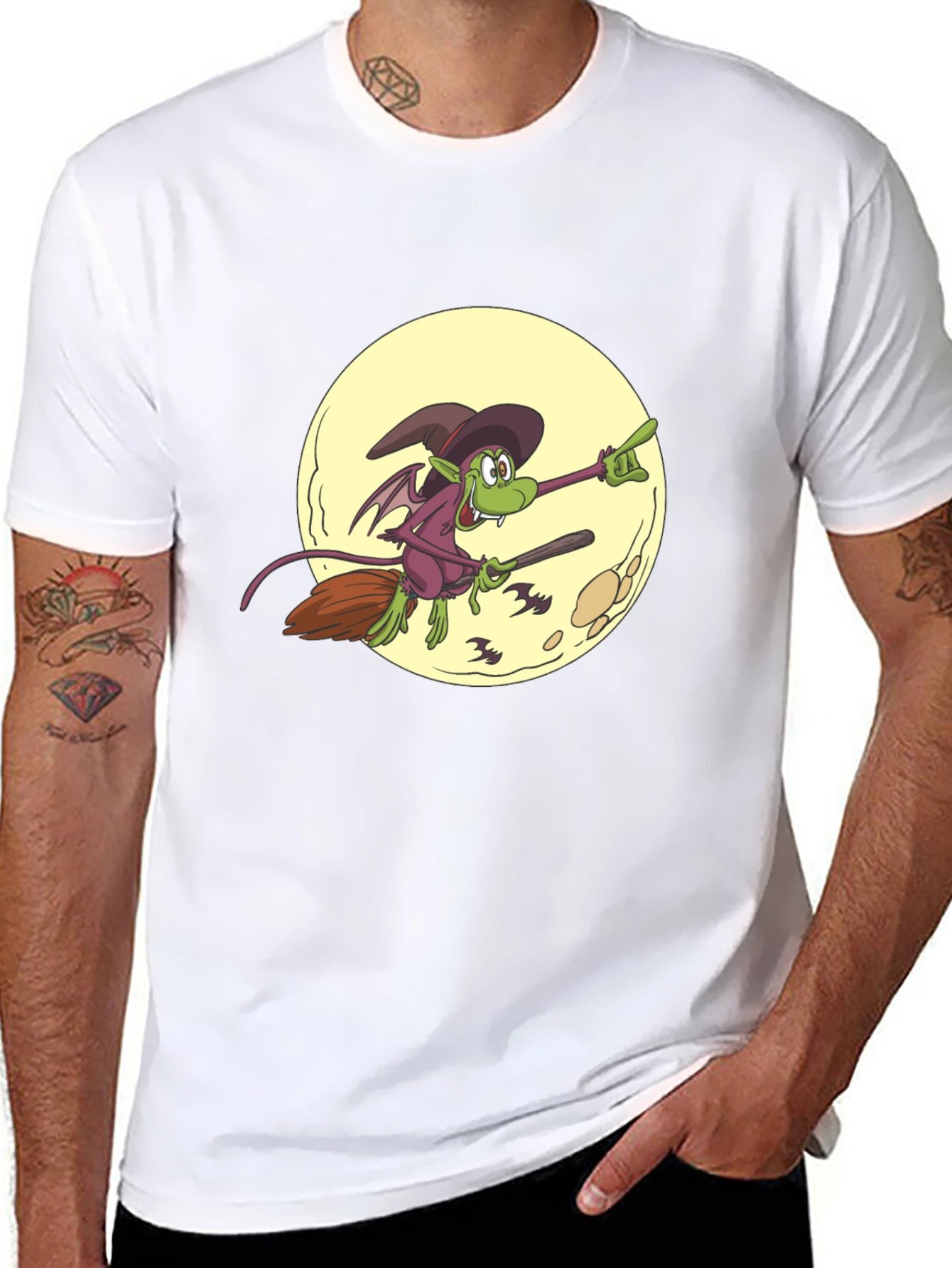 Halloween Witch on Broomstick T-Shirt