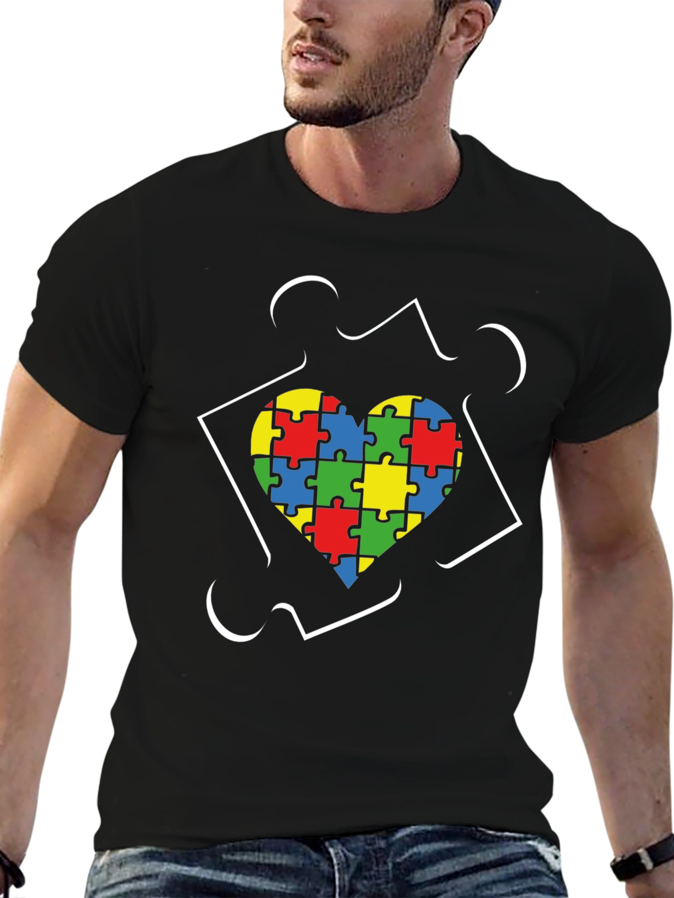 Autism Awareness Heart Puzzle T-Shirt