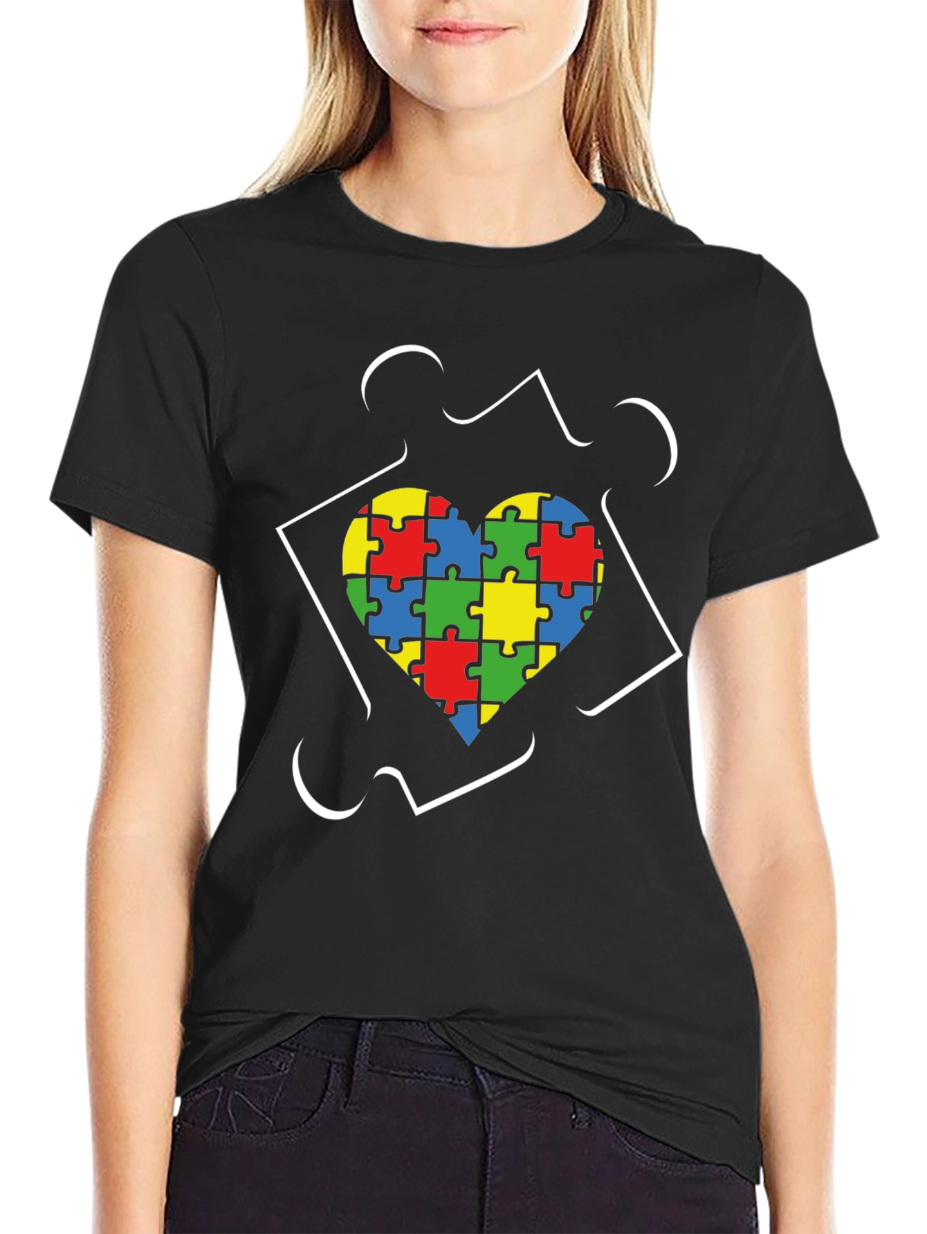 Autism Awareness Heart Puzzle T-Shirt
