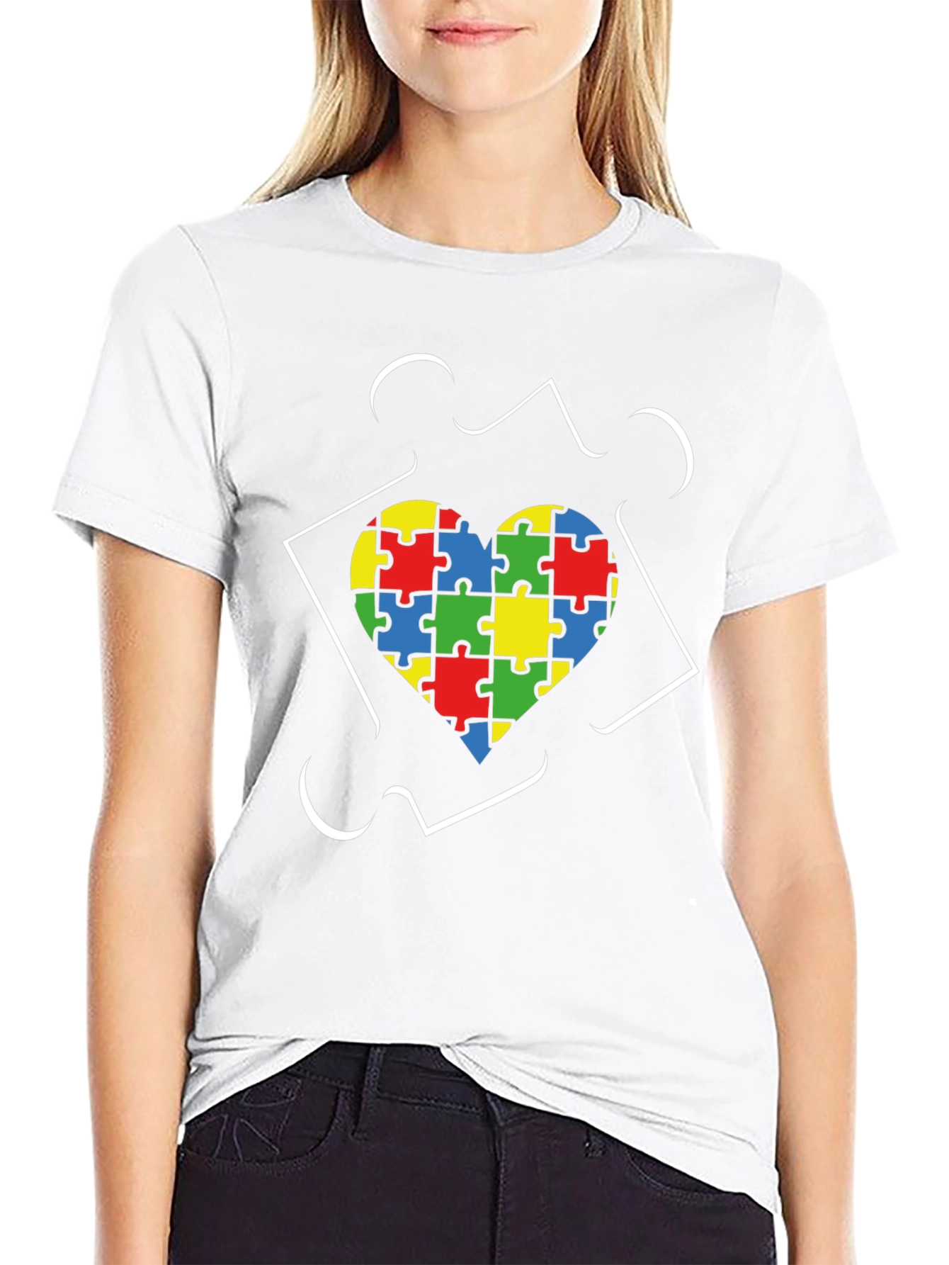 Autism Awareness Heart Puzzle T-Shirt