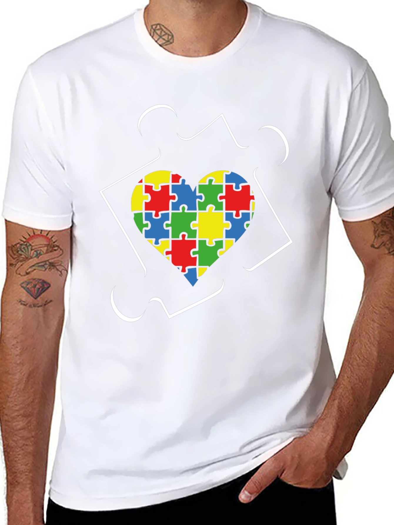Autism Awareness Heart Puzzle T-Shirt