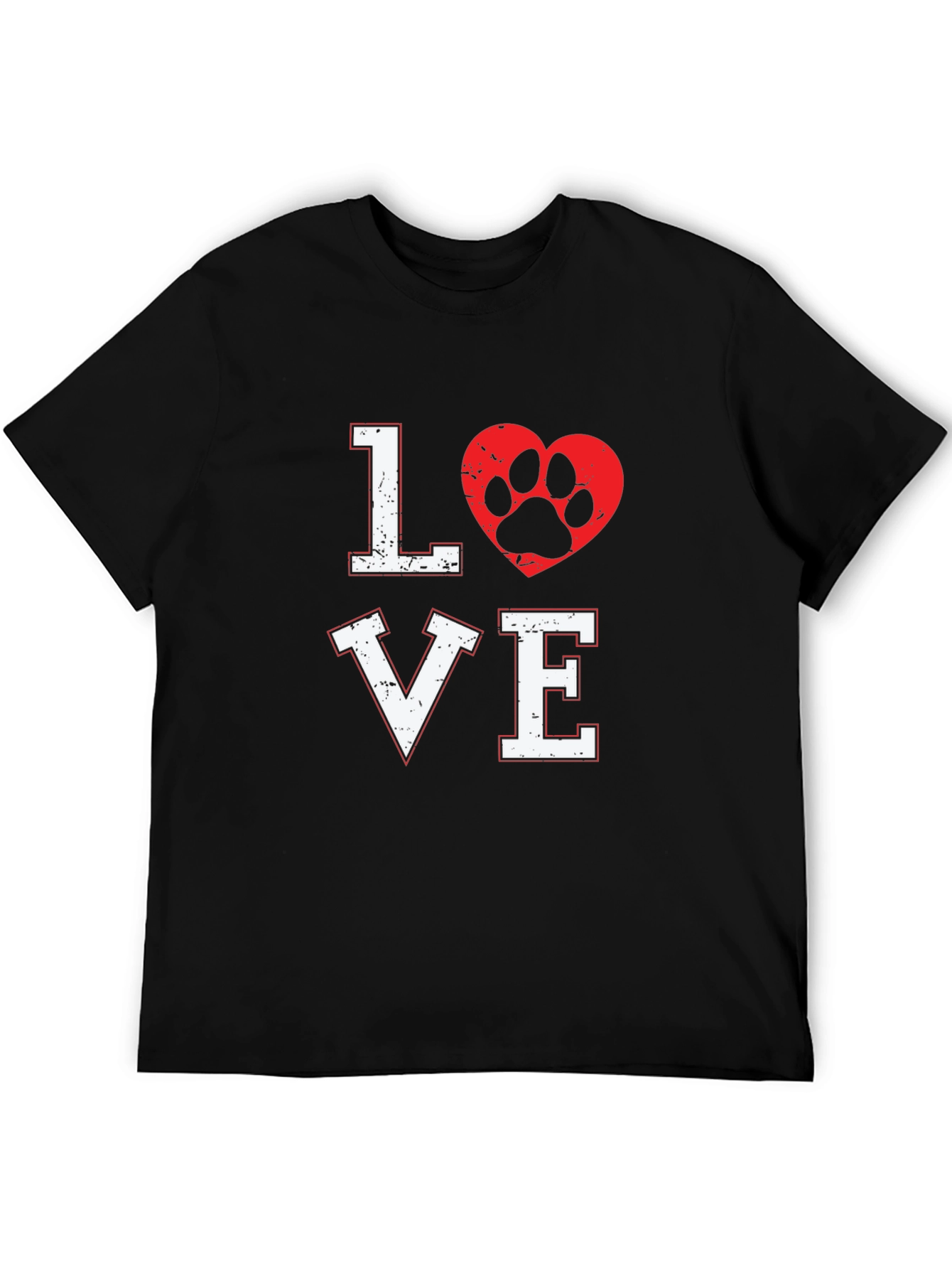 Love Dog Paw Print Graphic T-Shirt