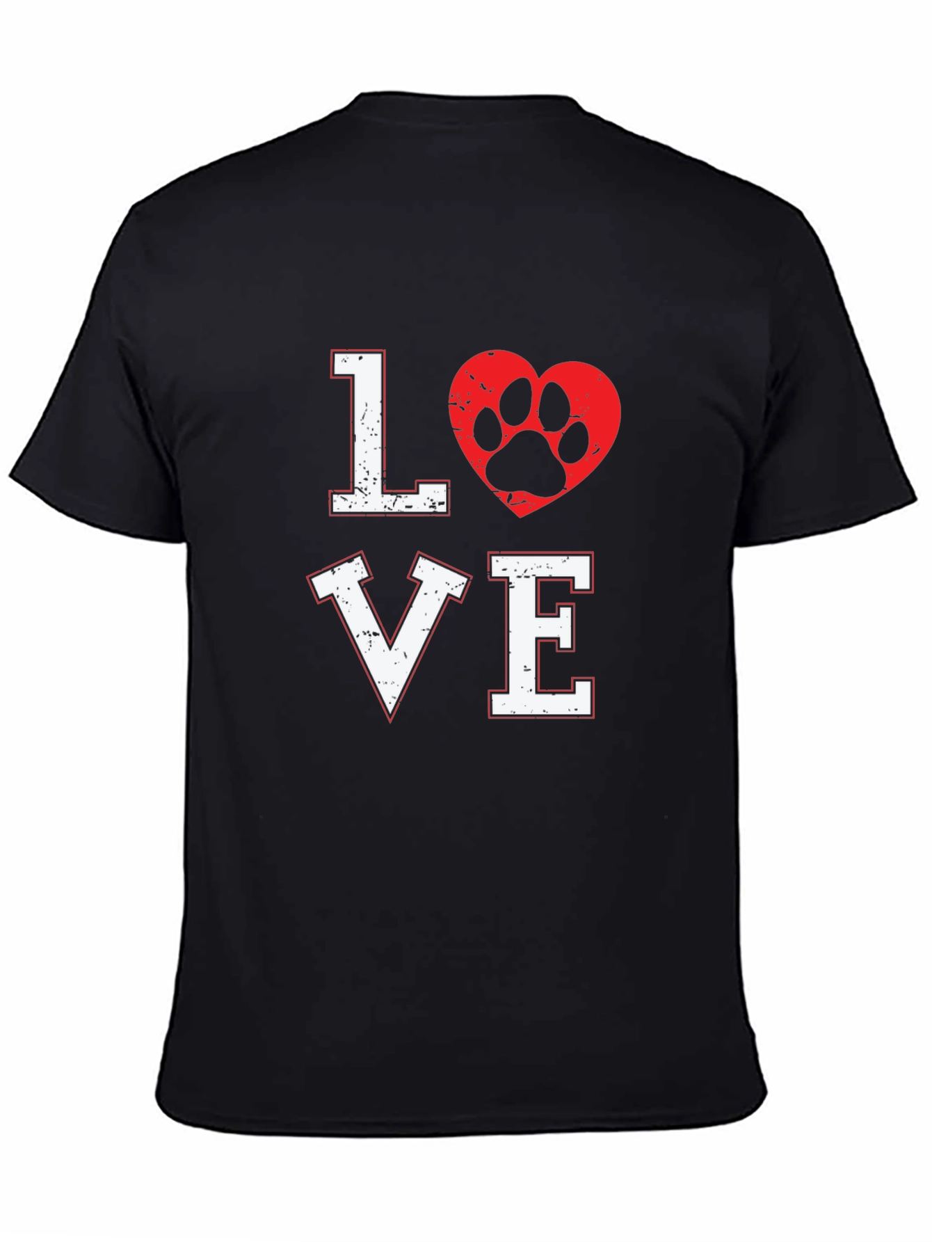 Love Dog Paw Print Graphic T-Shirt