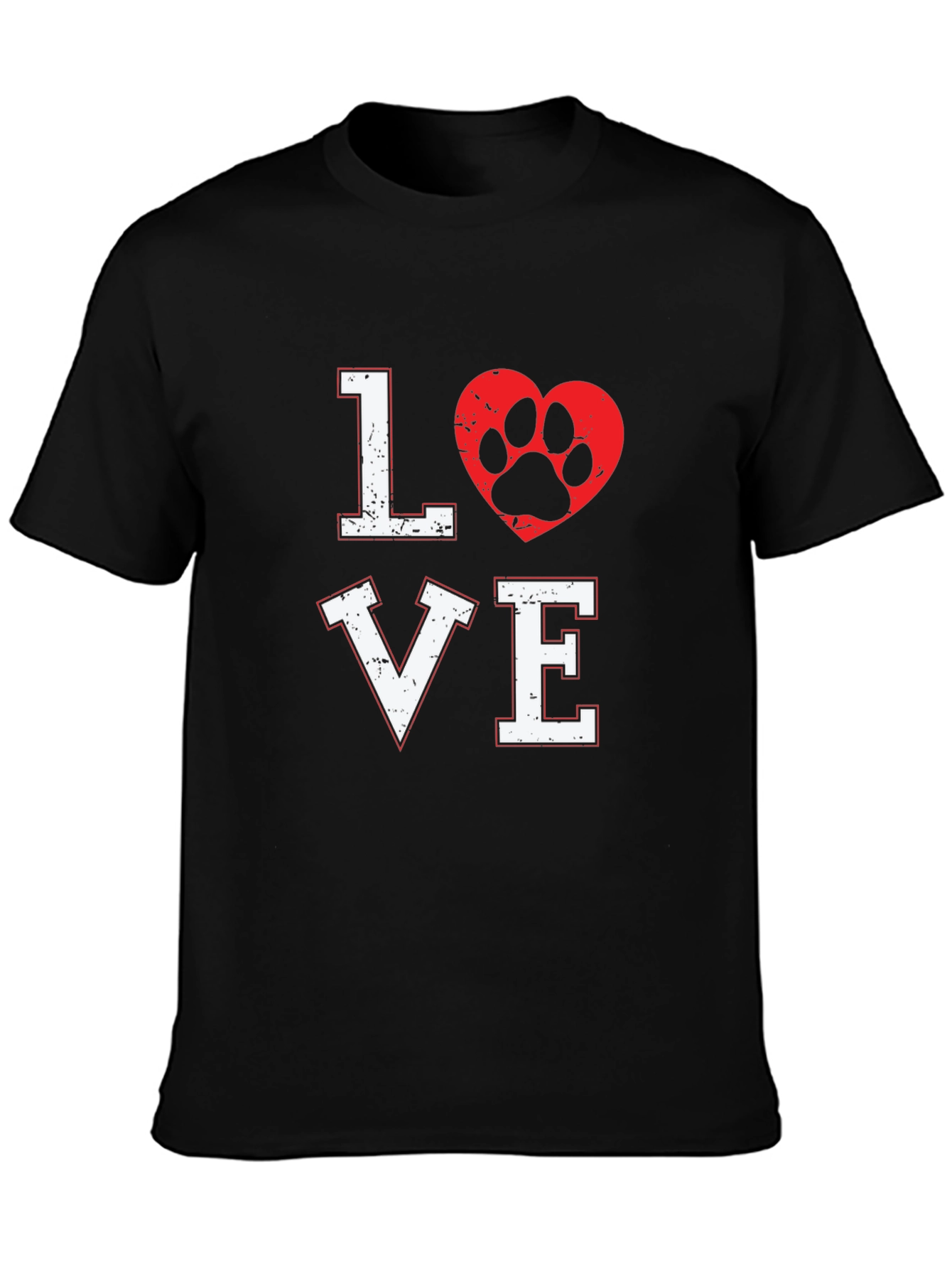 Love Dog Paw Print Graphic T-Shirt