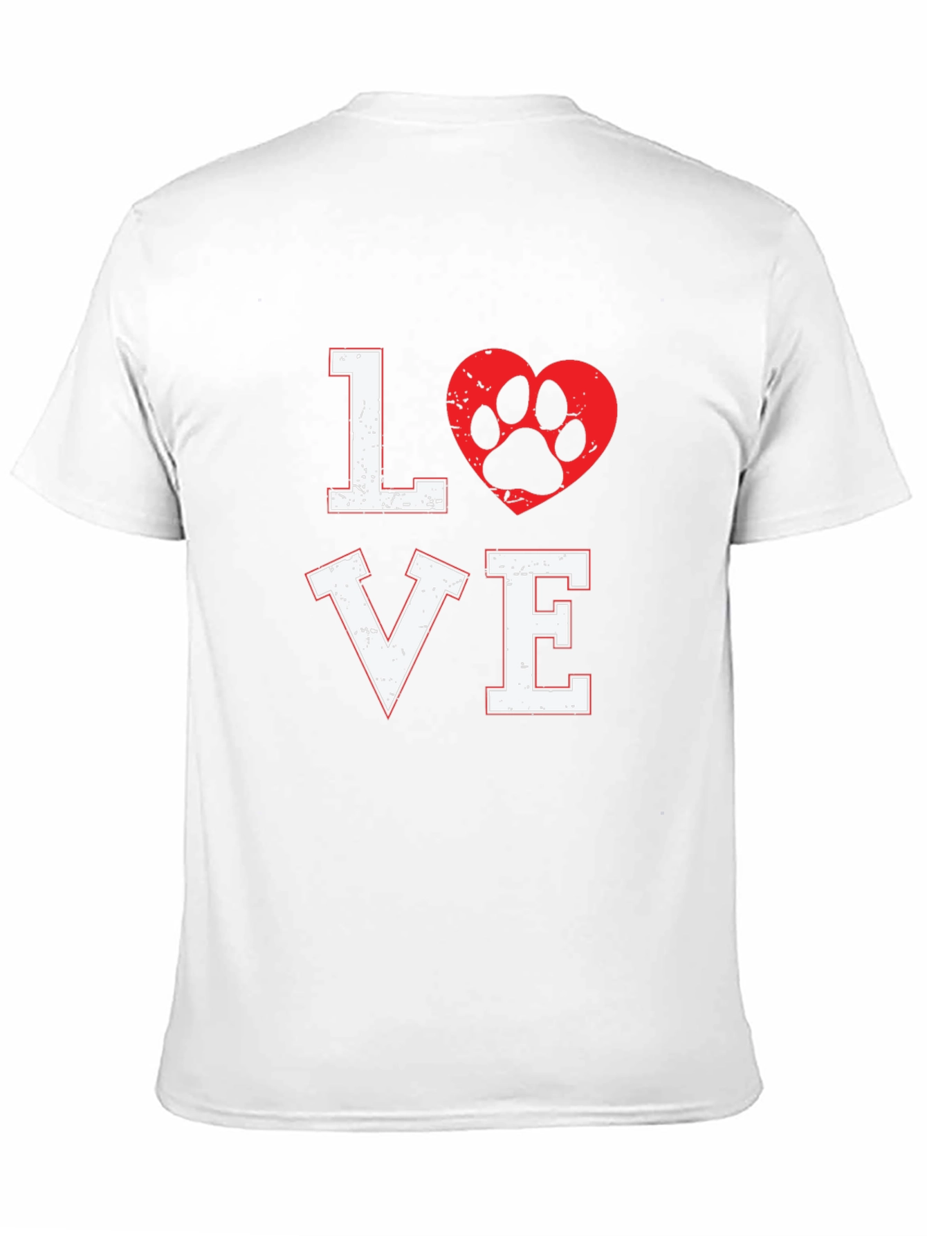 Love Dog Paw Print Graphic T-Shirt
