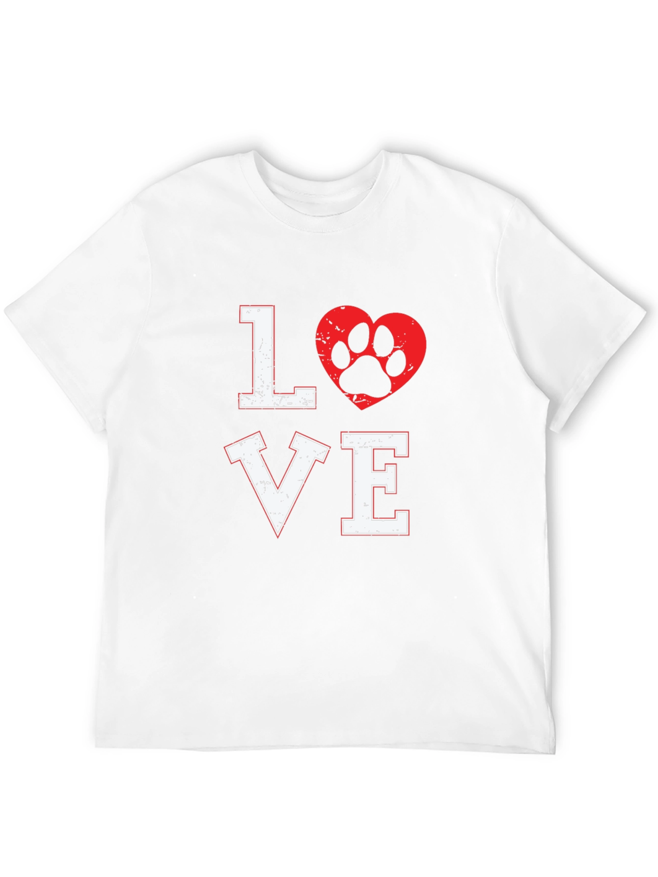 Love Dog Paw Print Graphic T-Shirt