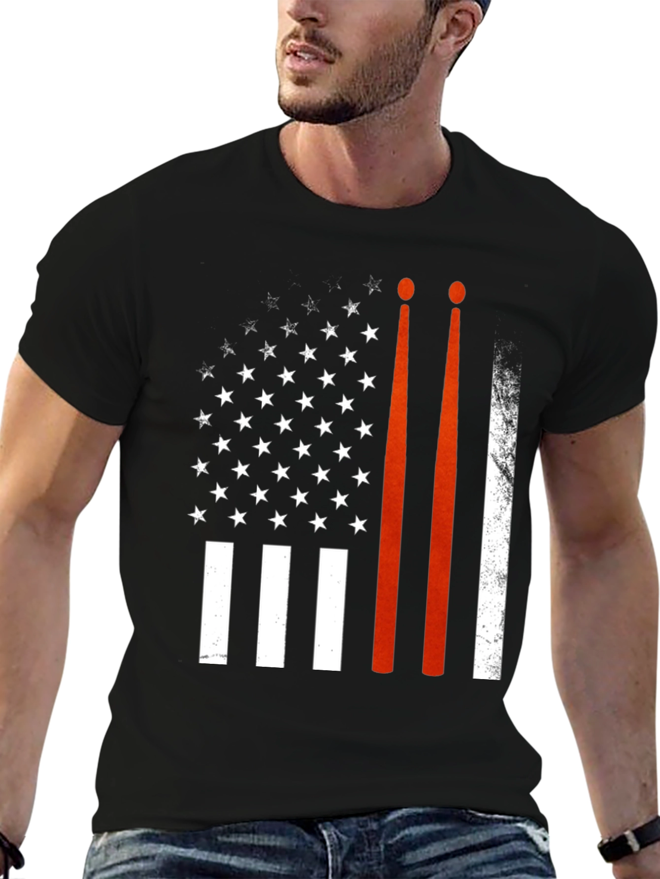 Drummer USA Flag Graphic Tee