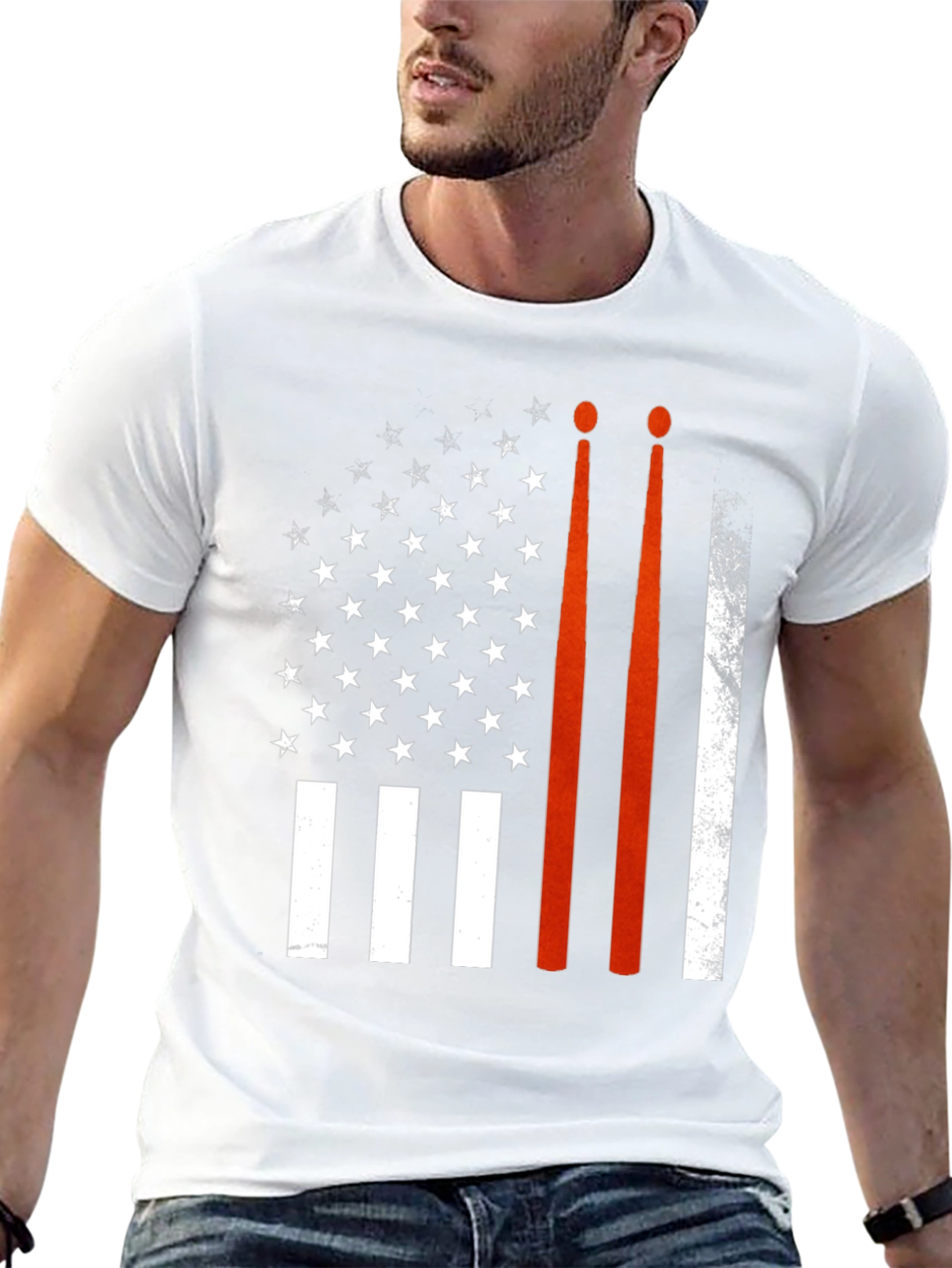 Drummer USA Flag Graphic Tee