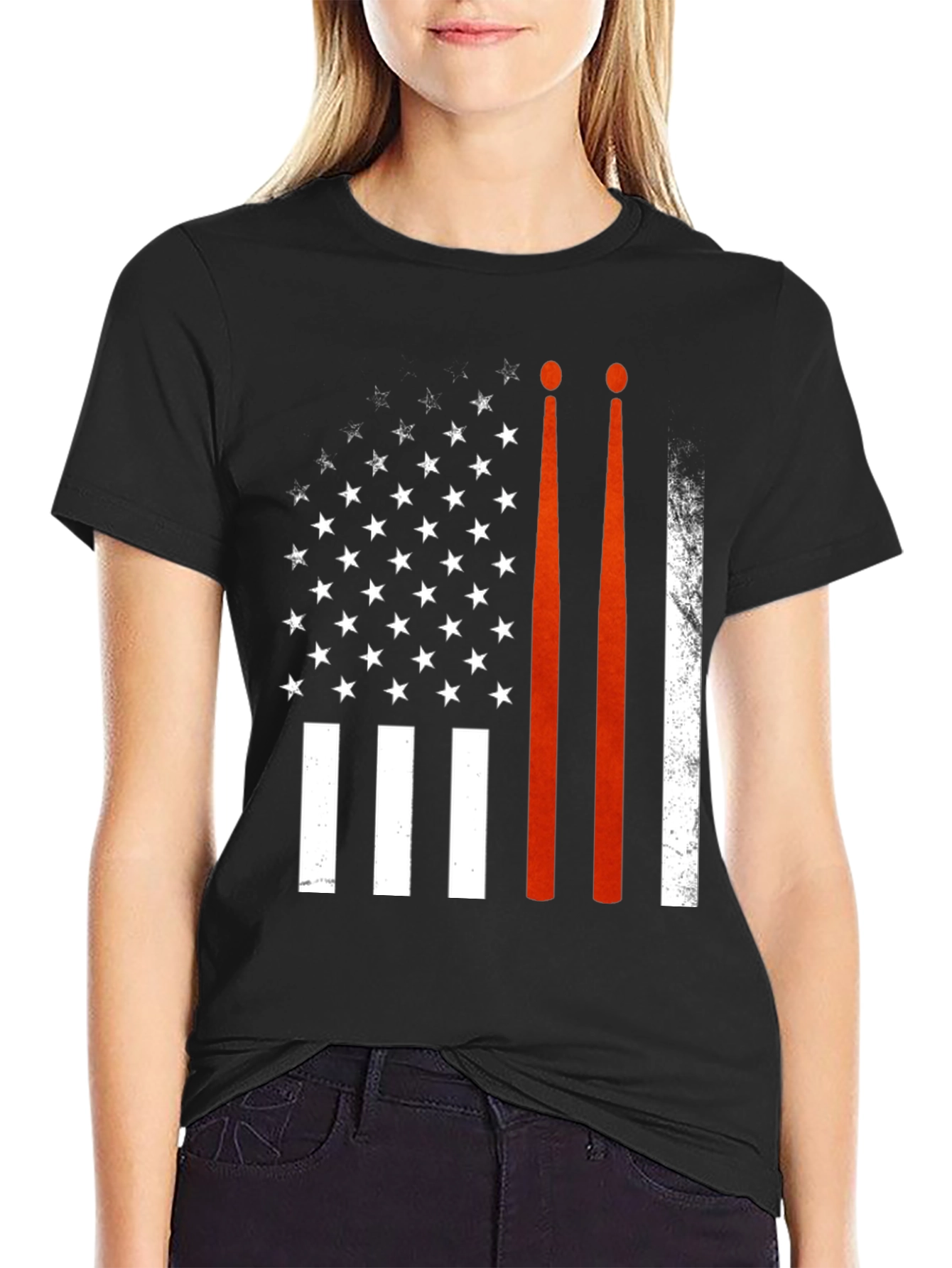 Drummer USA Flag Graphic Tee