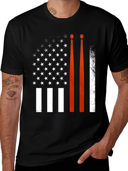 Drummer USA Flag Graphic Tee
