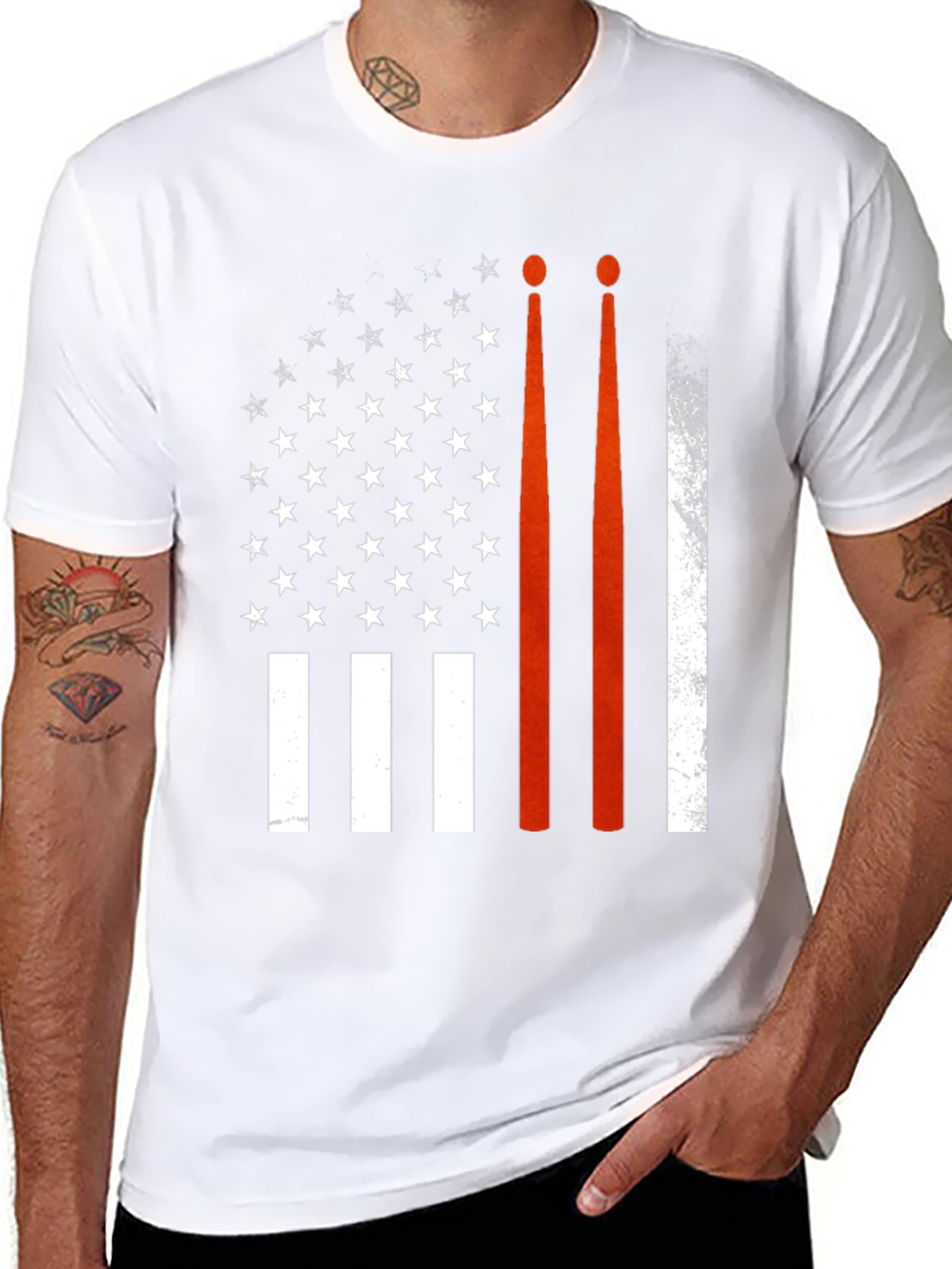 Drummer USA Flag Graphic Tee