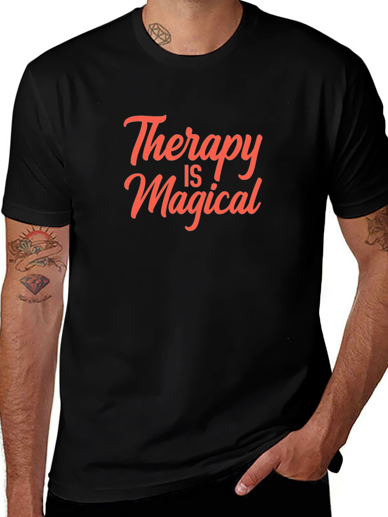 Therapy is Magical T-Shirt - Black Cotton Tee