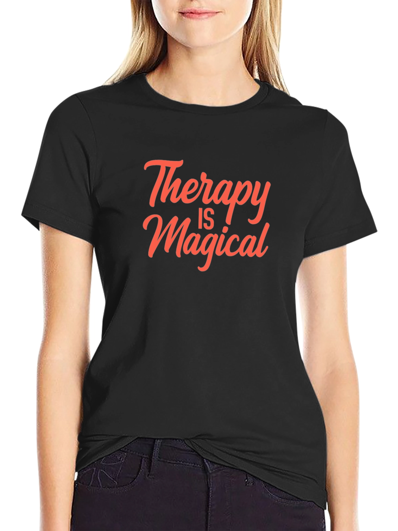 Therapy is Magical T-Shirt - Black Cotton Tee