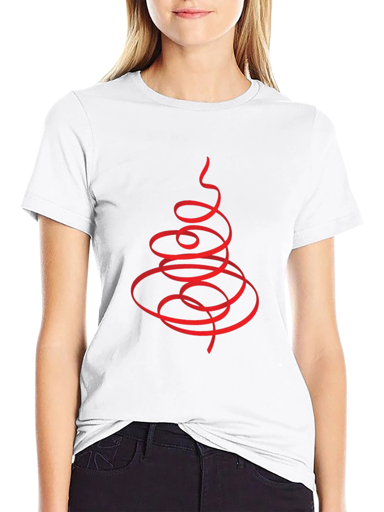 Abstract Christmas Tree Black T-Shirt