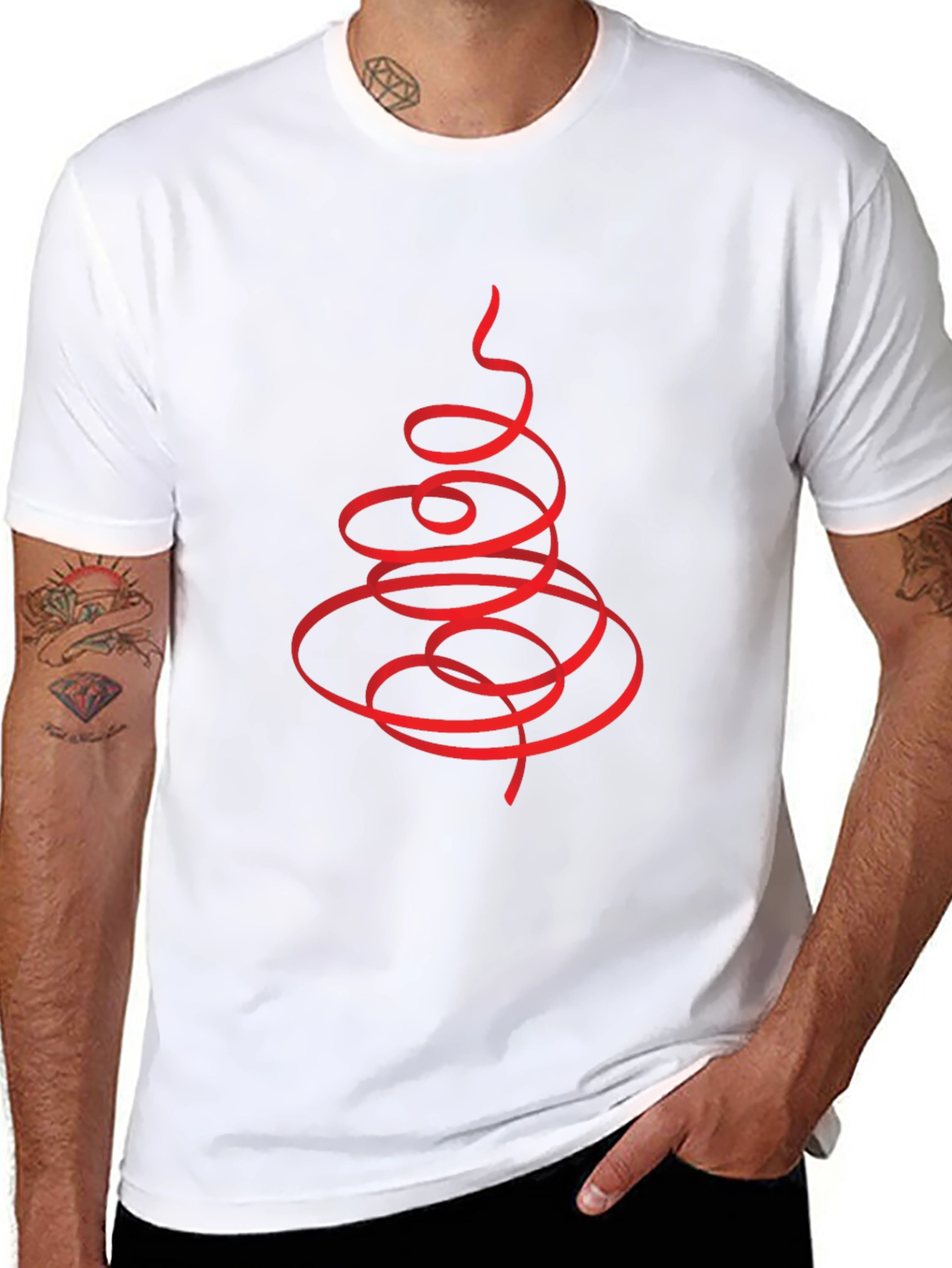 Abstract Christmas Tree Black T-Shirt