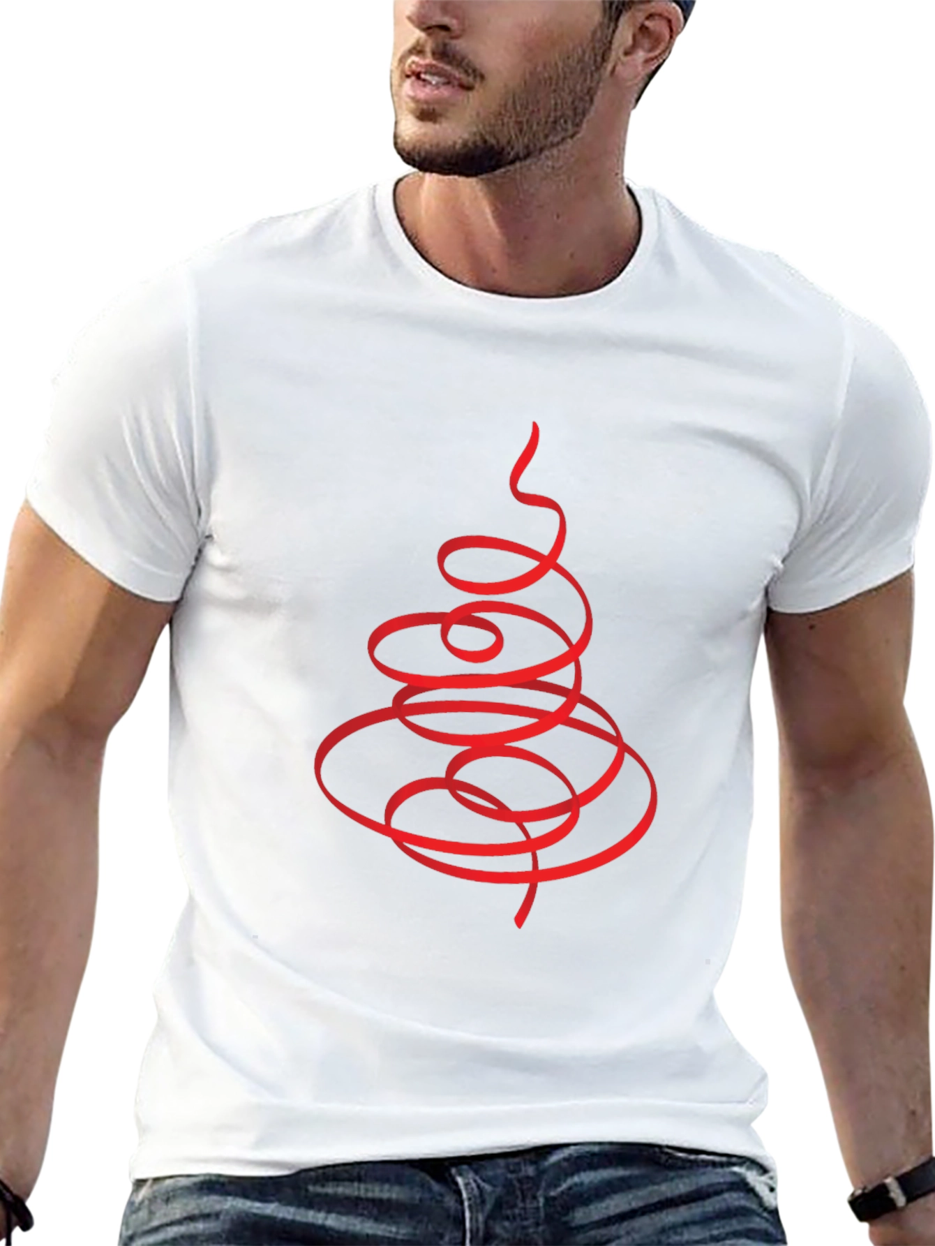 Abstract Christmas Tree Black T-Shirt
