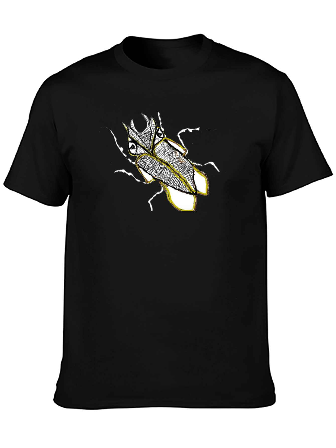 Black Graphic Tee - Beetle Design