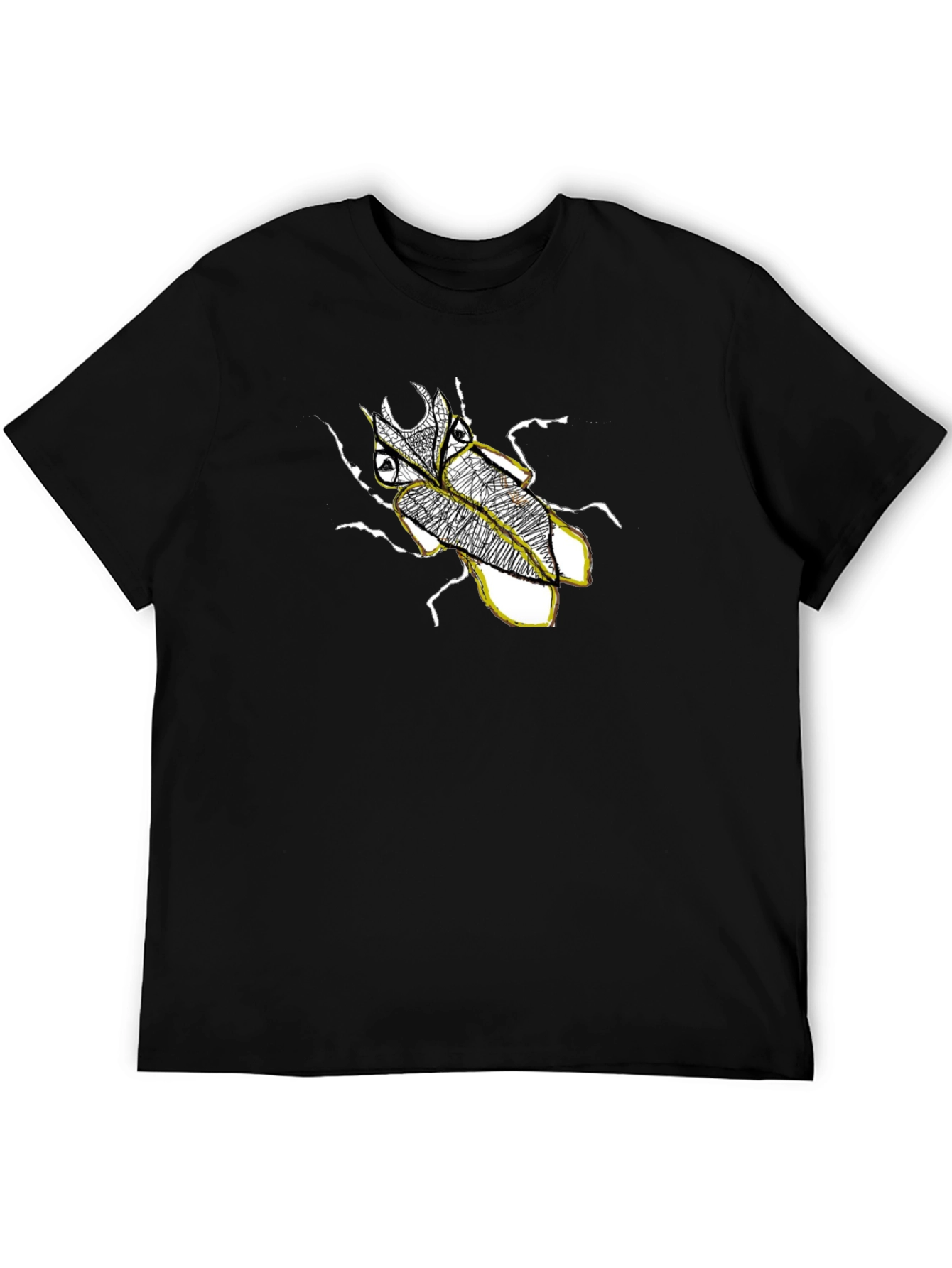 Black Graphic Tee - Beetle Design