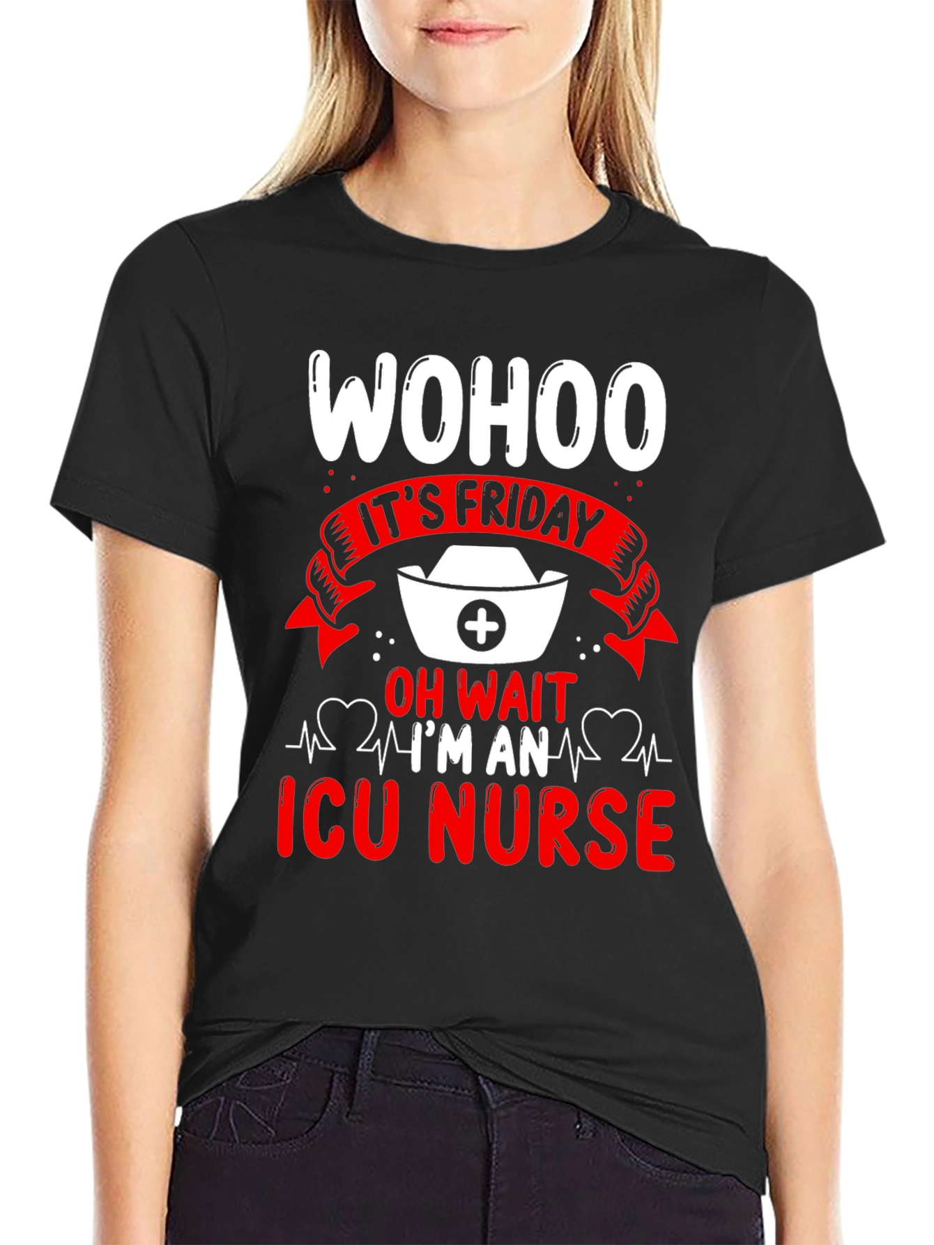 Wohoo Its Friday ICU Nurse Graphic Tee