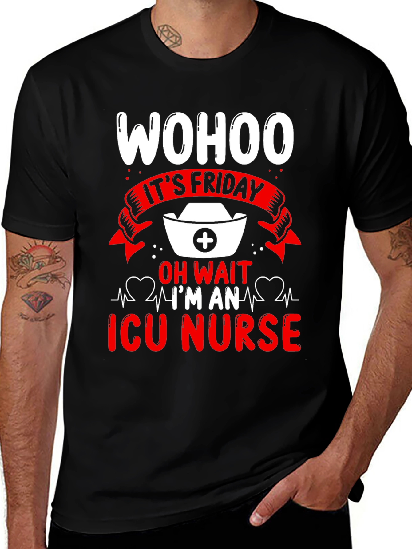 Wohoo Its Friday ICU Nurse Graphic Tee