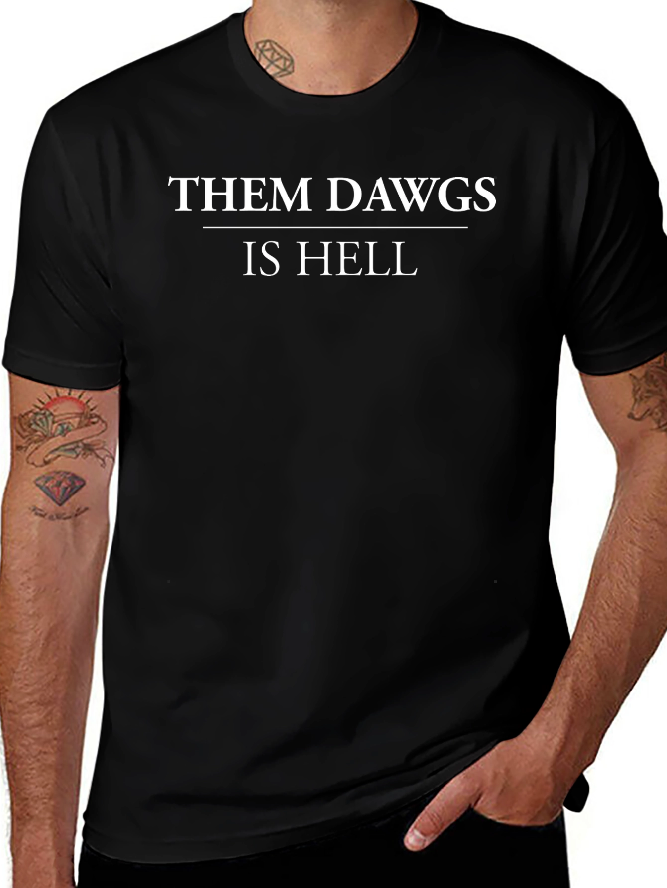 Them Dawgs Is Hell Graphic T-Shirt - Black