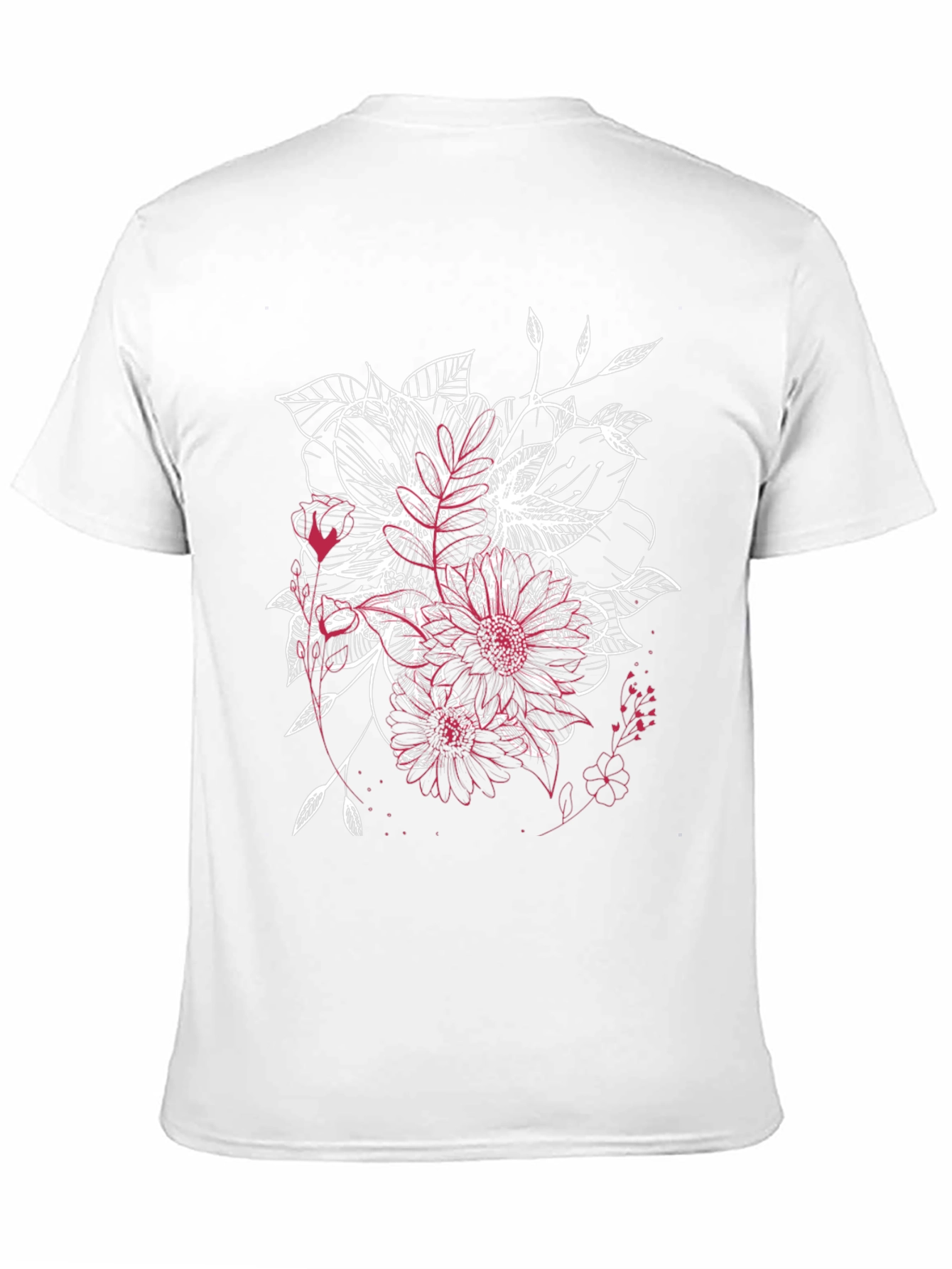 Floral Sketch Graphic Black T-Shirt
