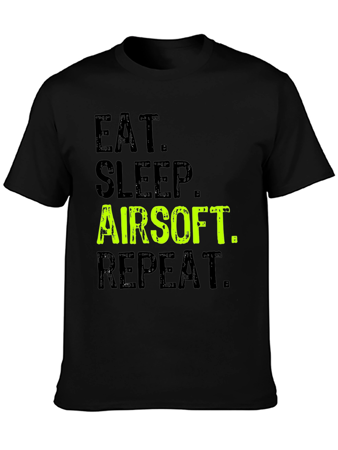 Eat Sleep Airsoft Repeat Black T-Shirt