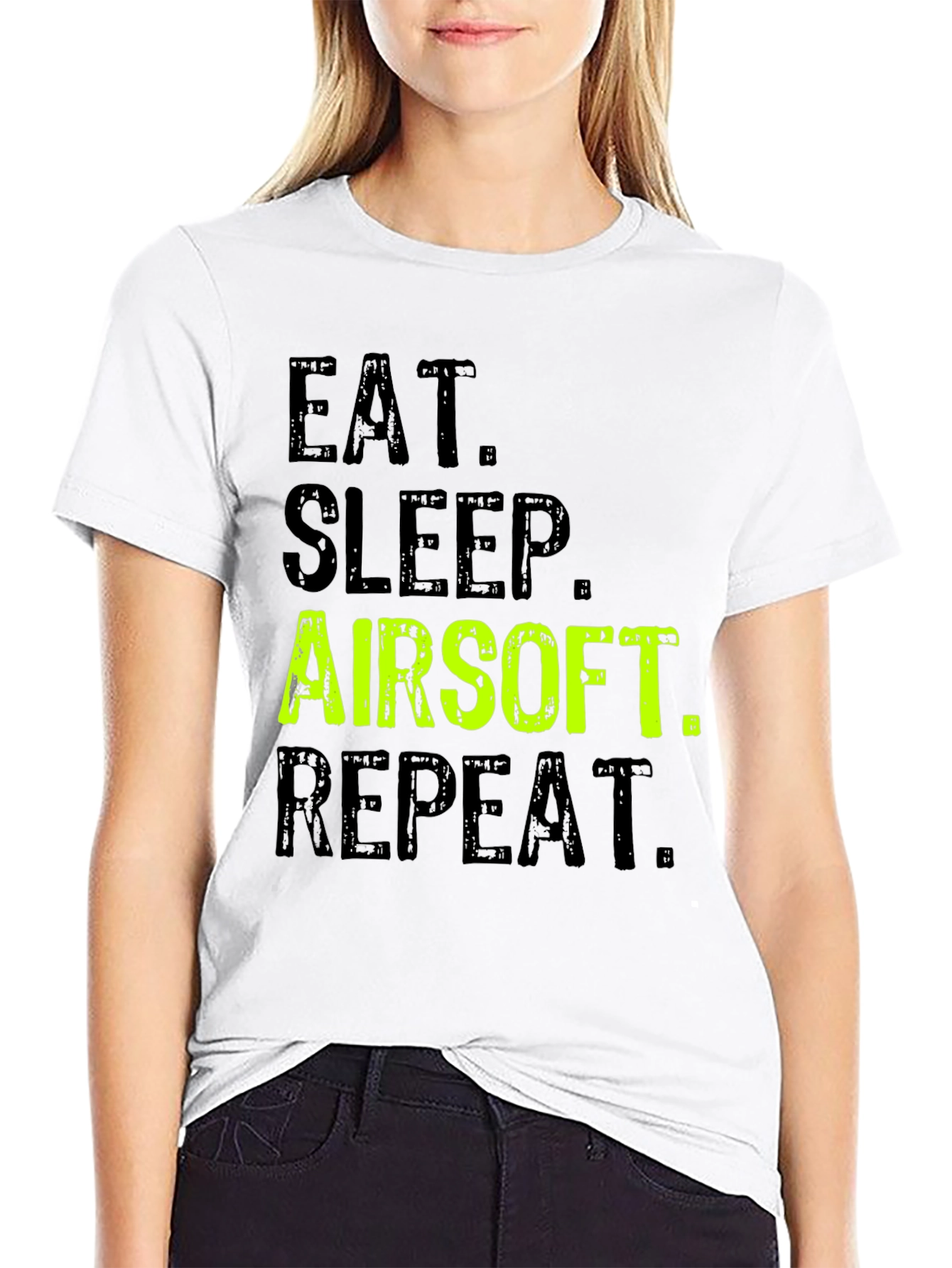 Eat Sleep Airsoft Repeat Black T-Shirt