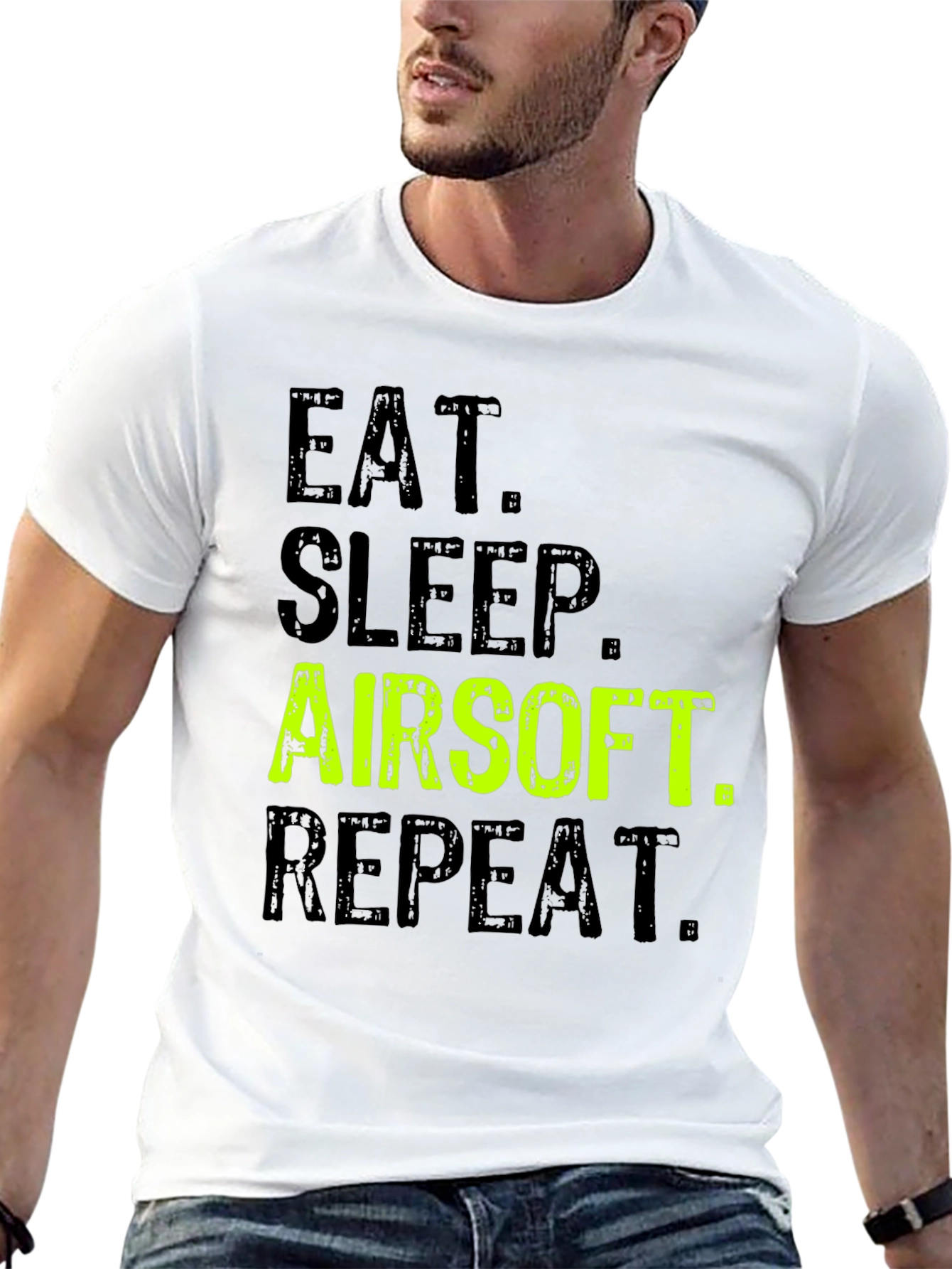 Eat Sleep Airsoft Repeat Black T-Shirt