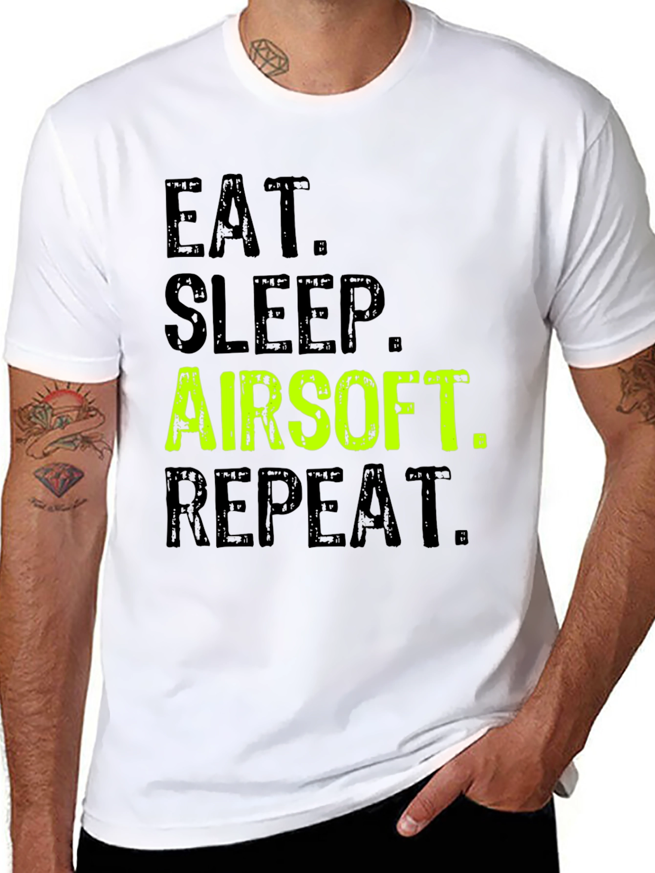 Eat Sleep Airsoft Repeat Black T-Shirt