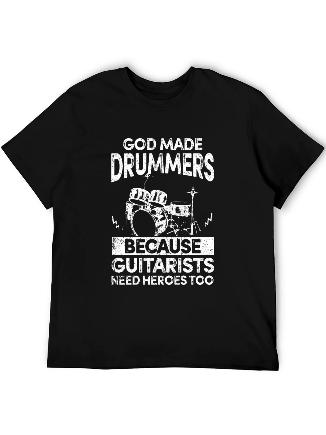 God Made Drummers Black T-Shirt