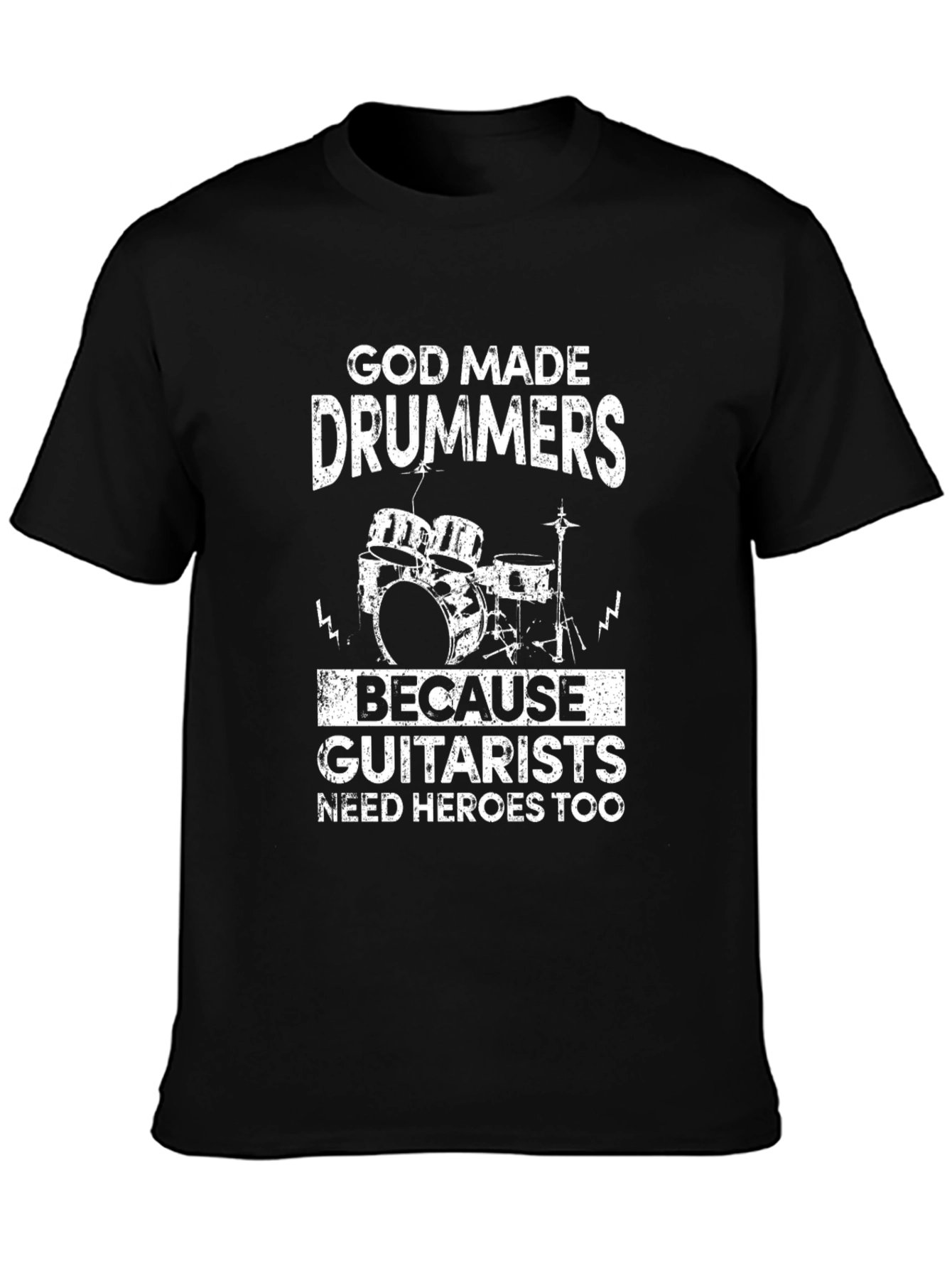 God Made Drummers Black T-Shirt