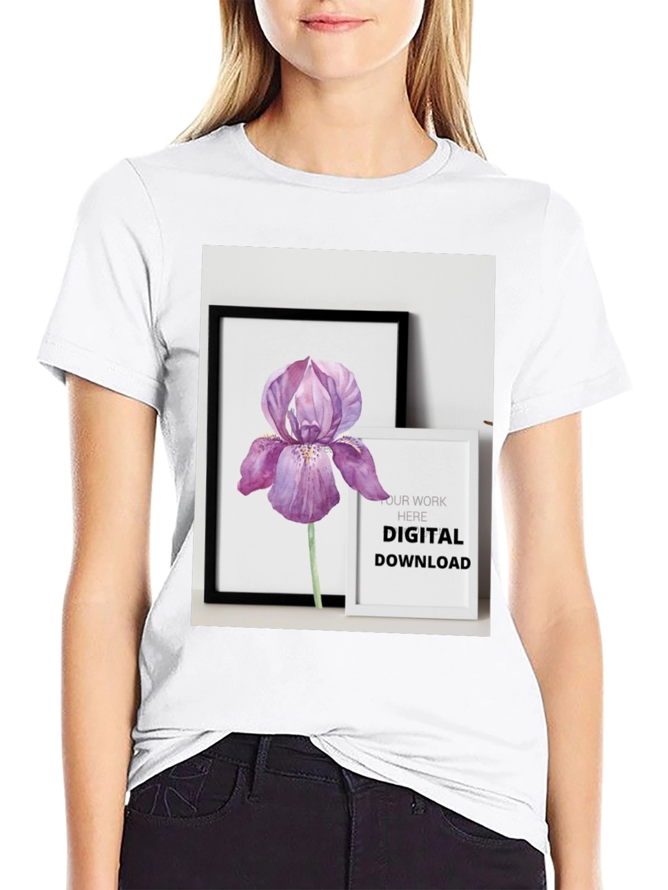 Floral Art Print Tee - Digital Download
