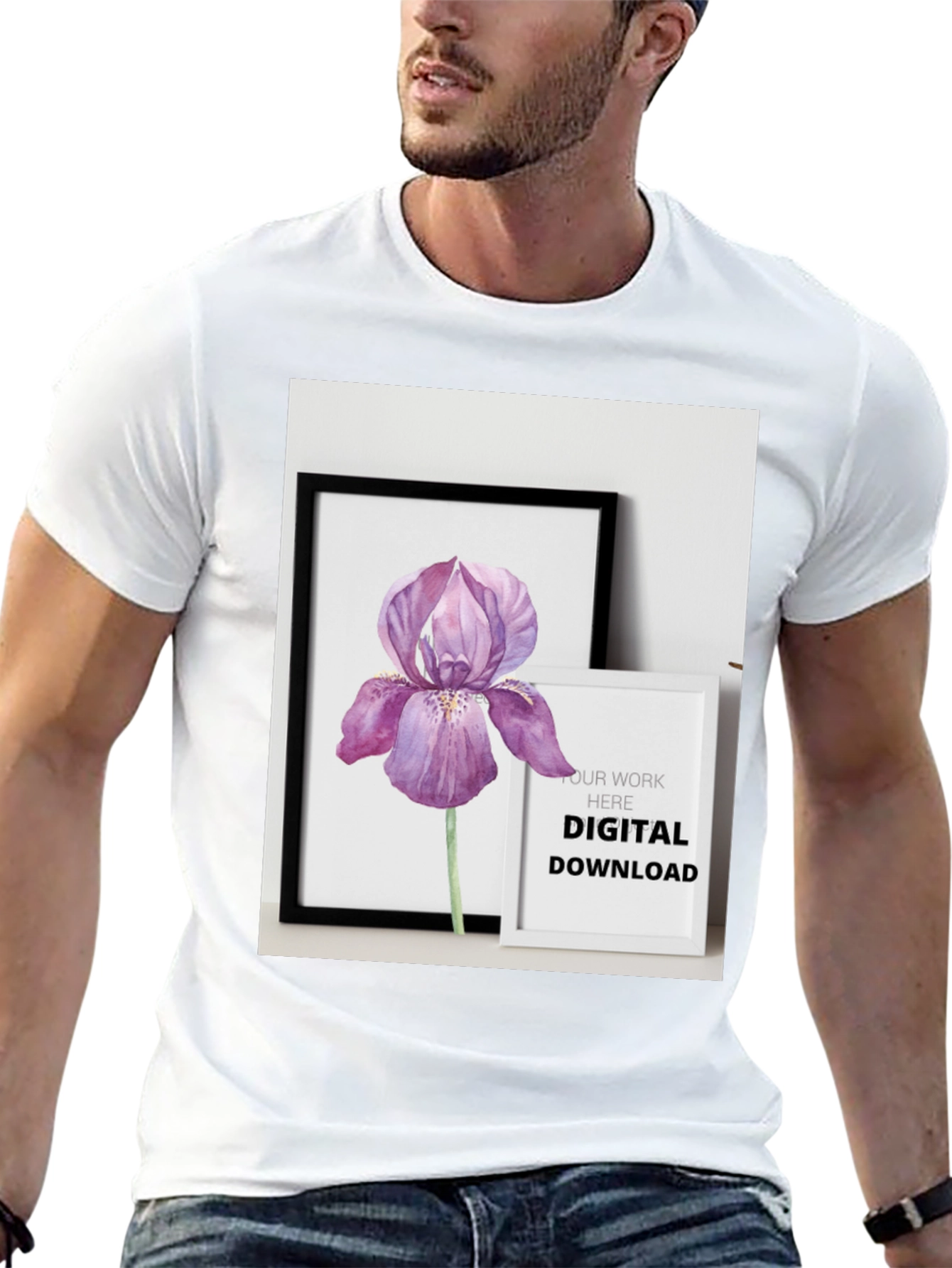 Floral Art Print Tee - Digital Download