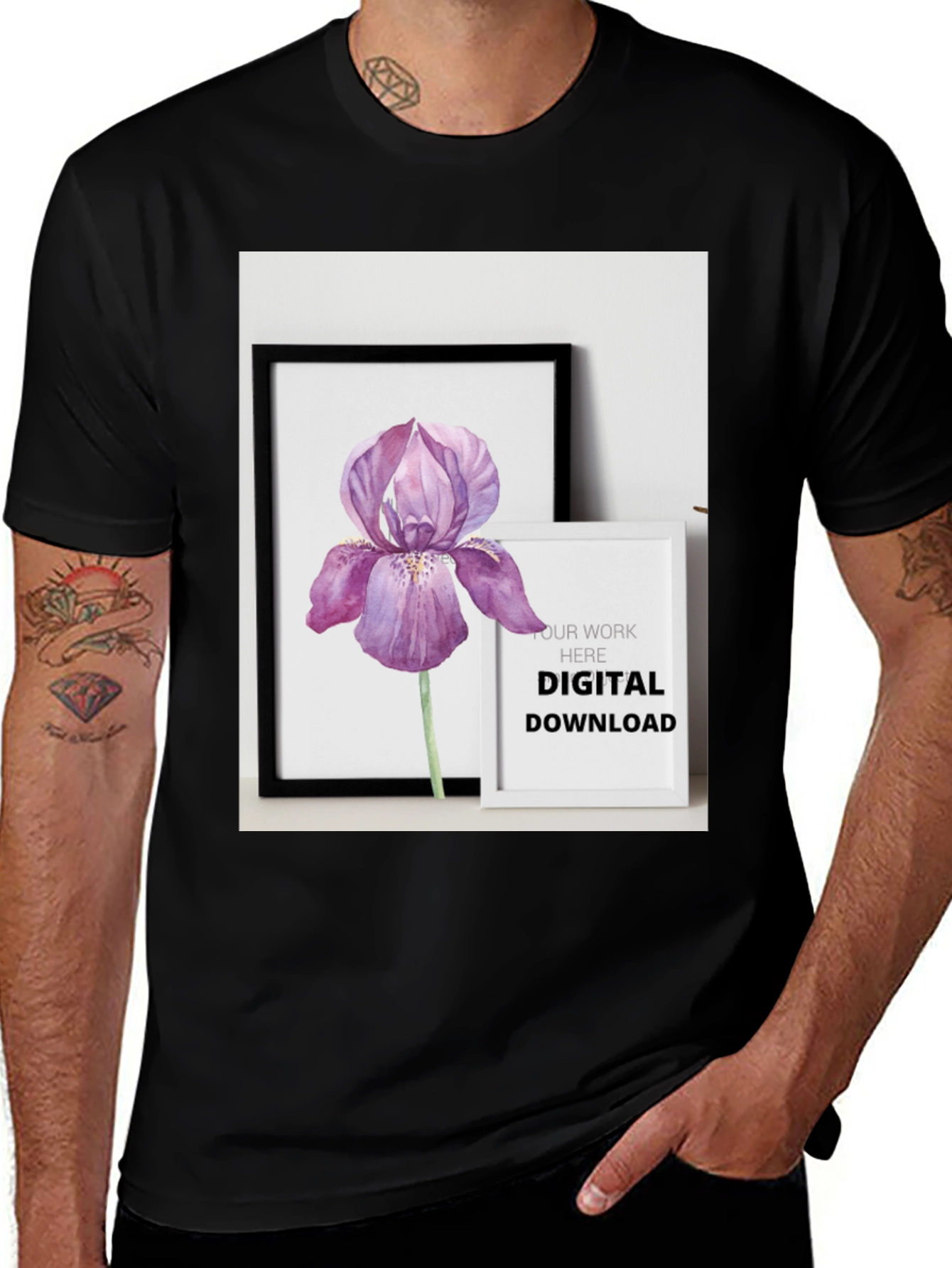 Floral Art Print Tee - Digital Download