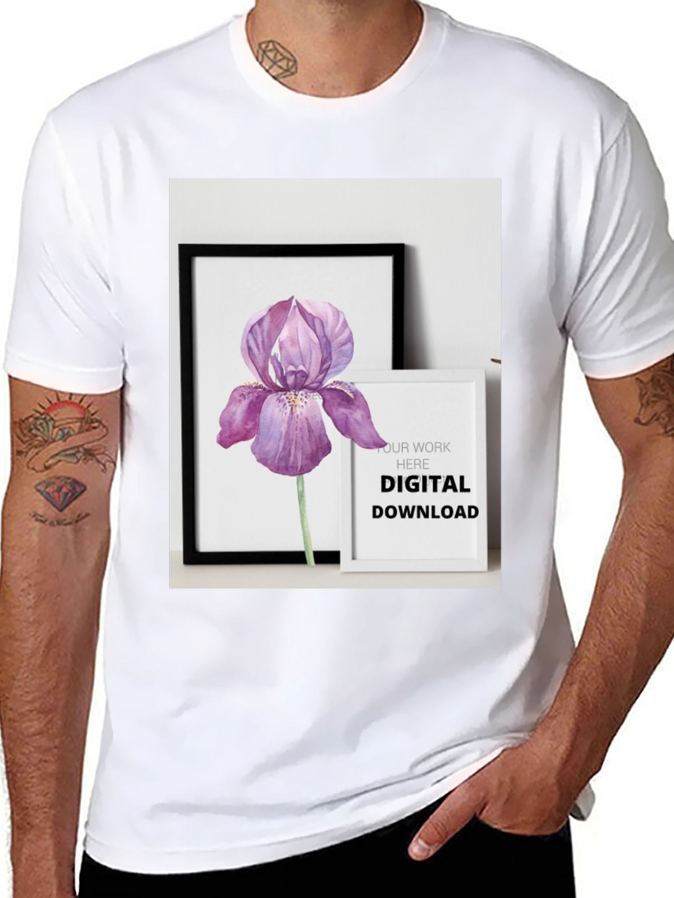 Floral Art Print Tee - Digital Download