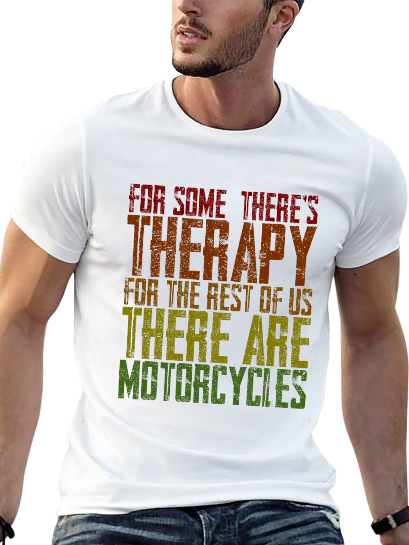 Motorcycle Therapy Graphic Tee - Black Cotton Blend