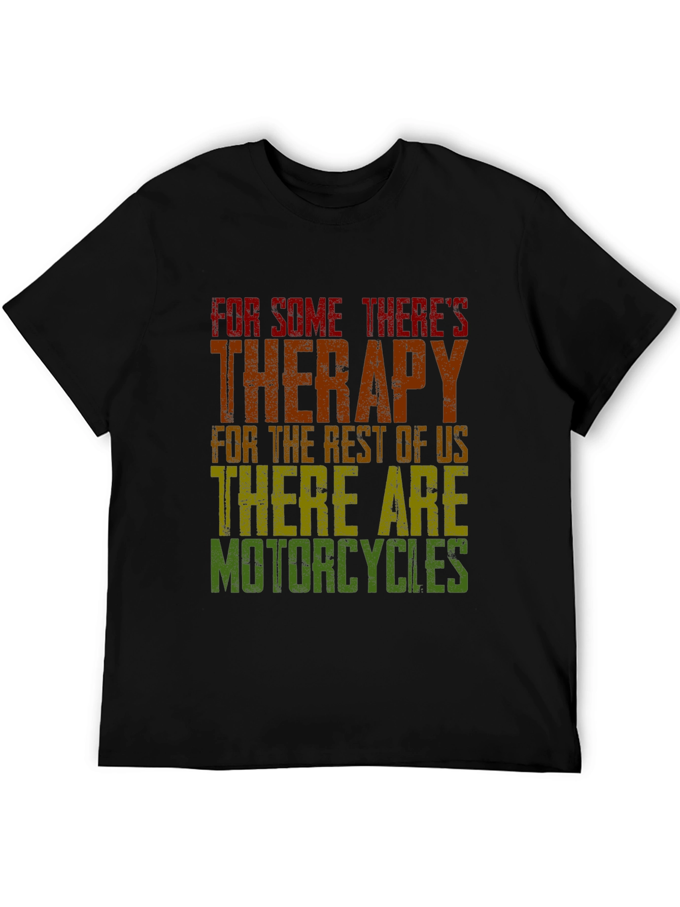 Motorcycle Therapy Graphic Tee - Black Cotton Blend