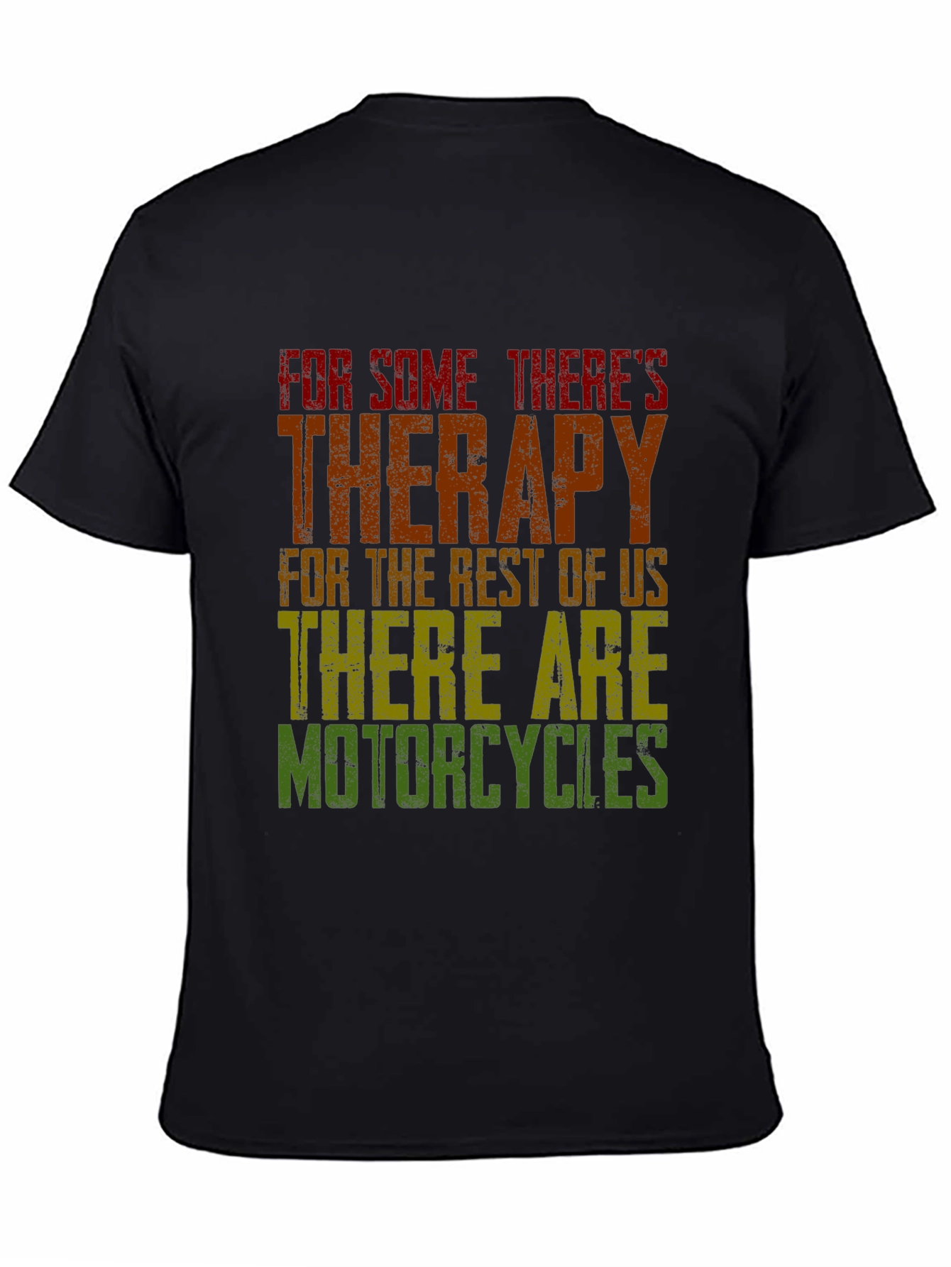Motorcycle Therapy Graphic Tee - Black Cotton Blend