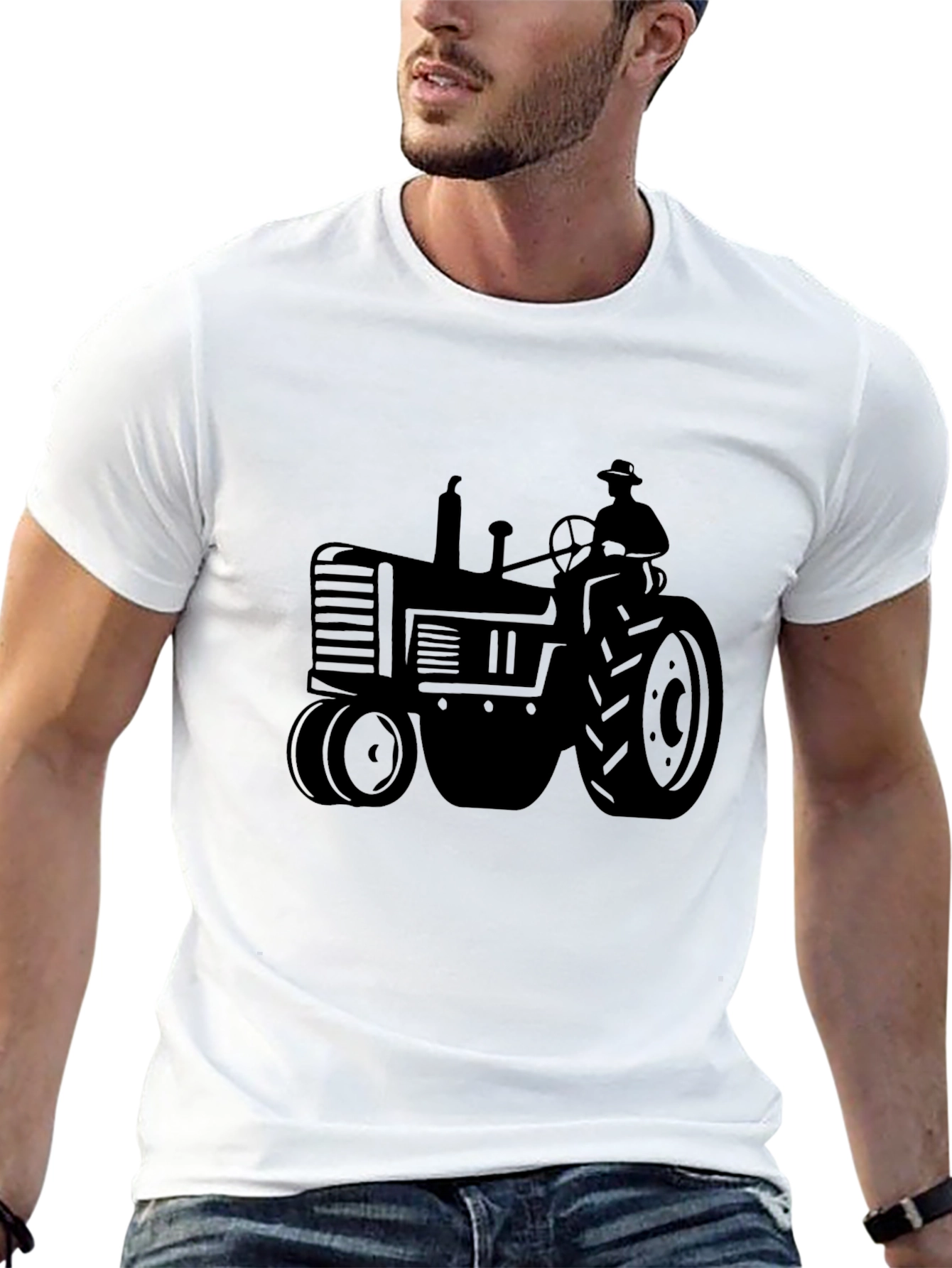 Black Tractor T-Shirt for Men