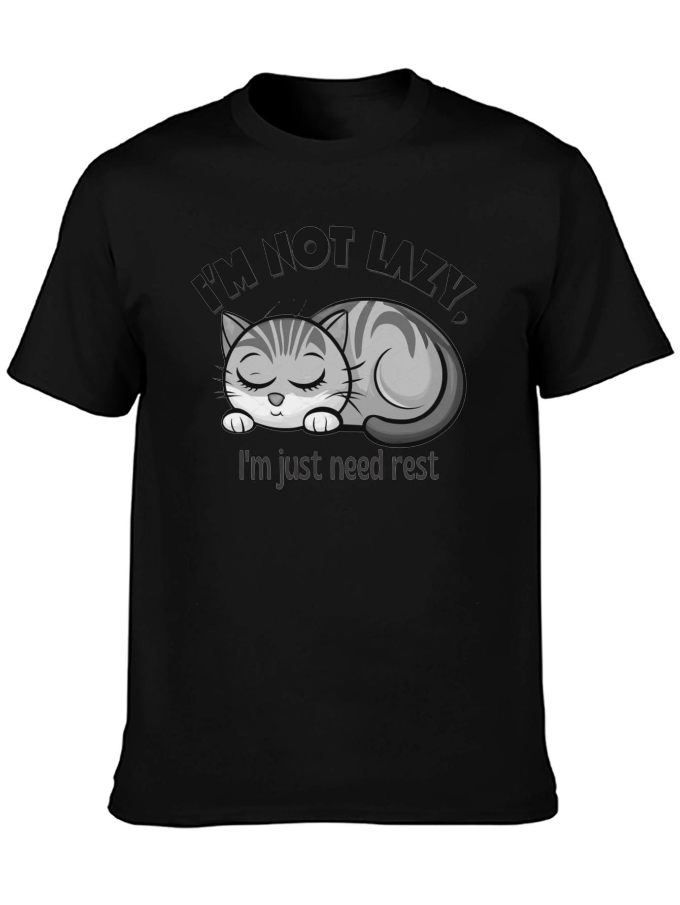 Lazy Cat Graphic T-Shirt - Need Rest!