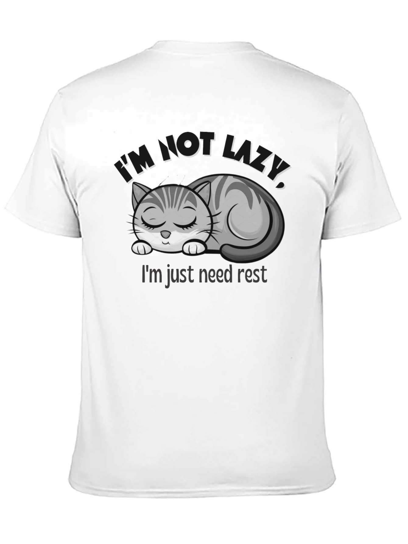 Lazy Cat Graphic T-Shirt - Need Rest!