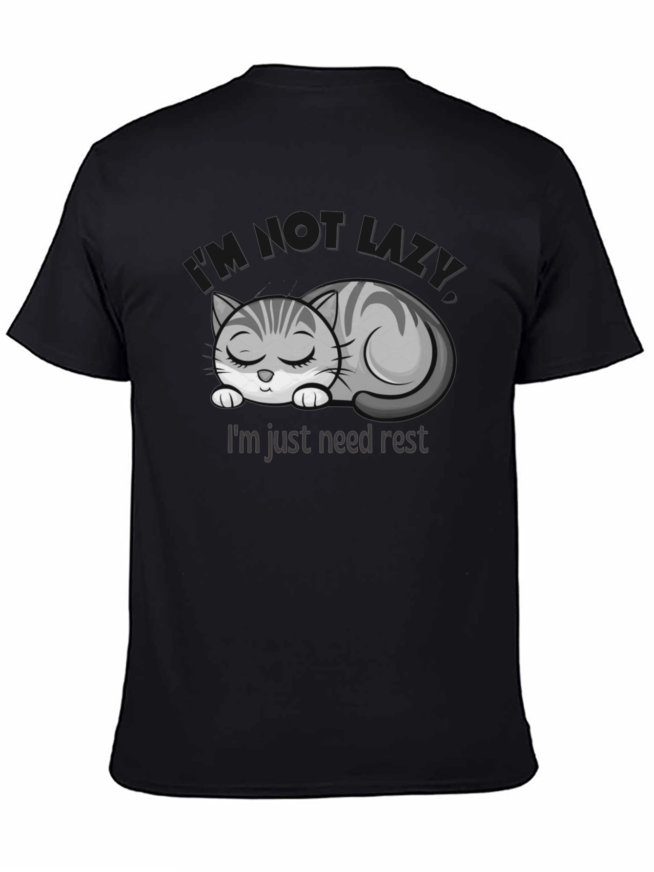 Lazy Cat Graphic T-Shirt - Need Rest!