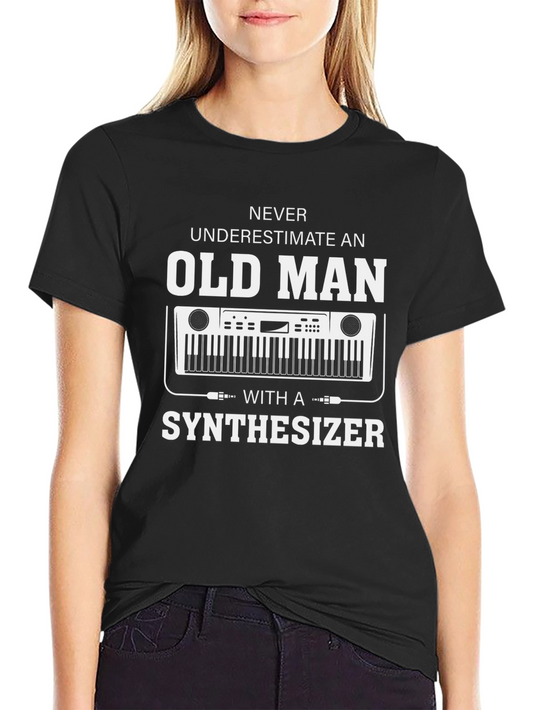 Old Man Synthesizer T-Shirt - Musician Novelty Tee