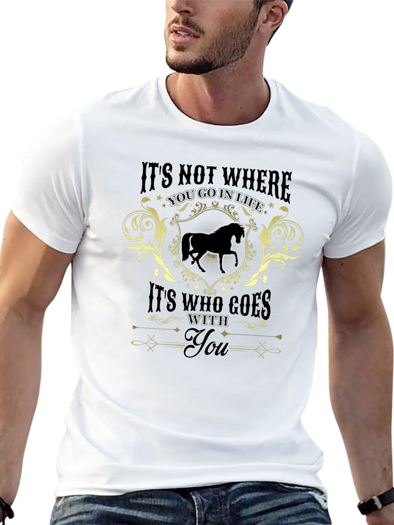 Horse Life Philosophy Black T-Shirt