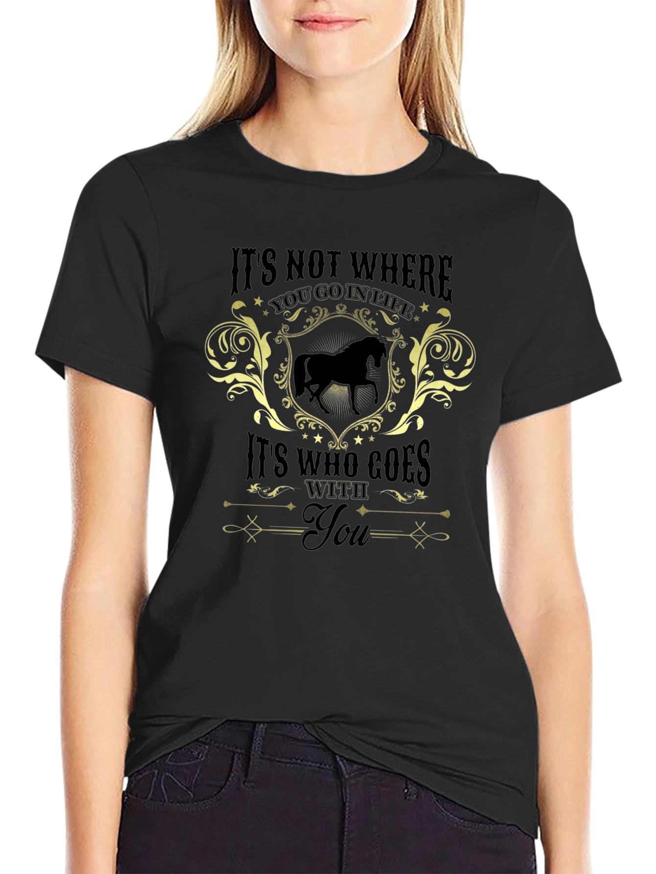 Horse Life Philosophy Black T-Shirt