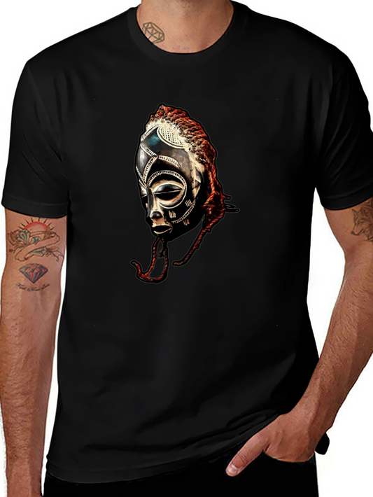 African Tribal Mask Graphic T-Shirt