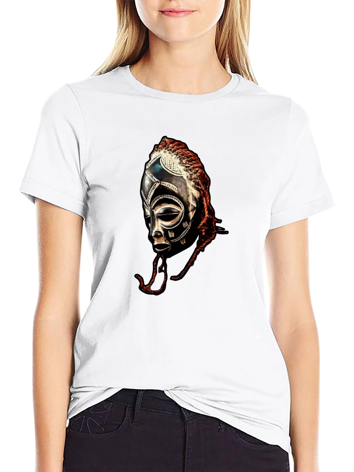 African Tribal Mask Graphic T-Shirt
